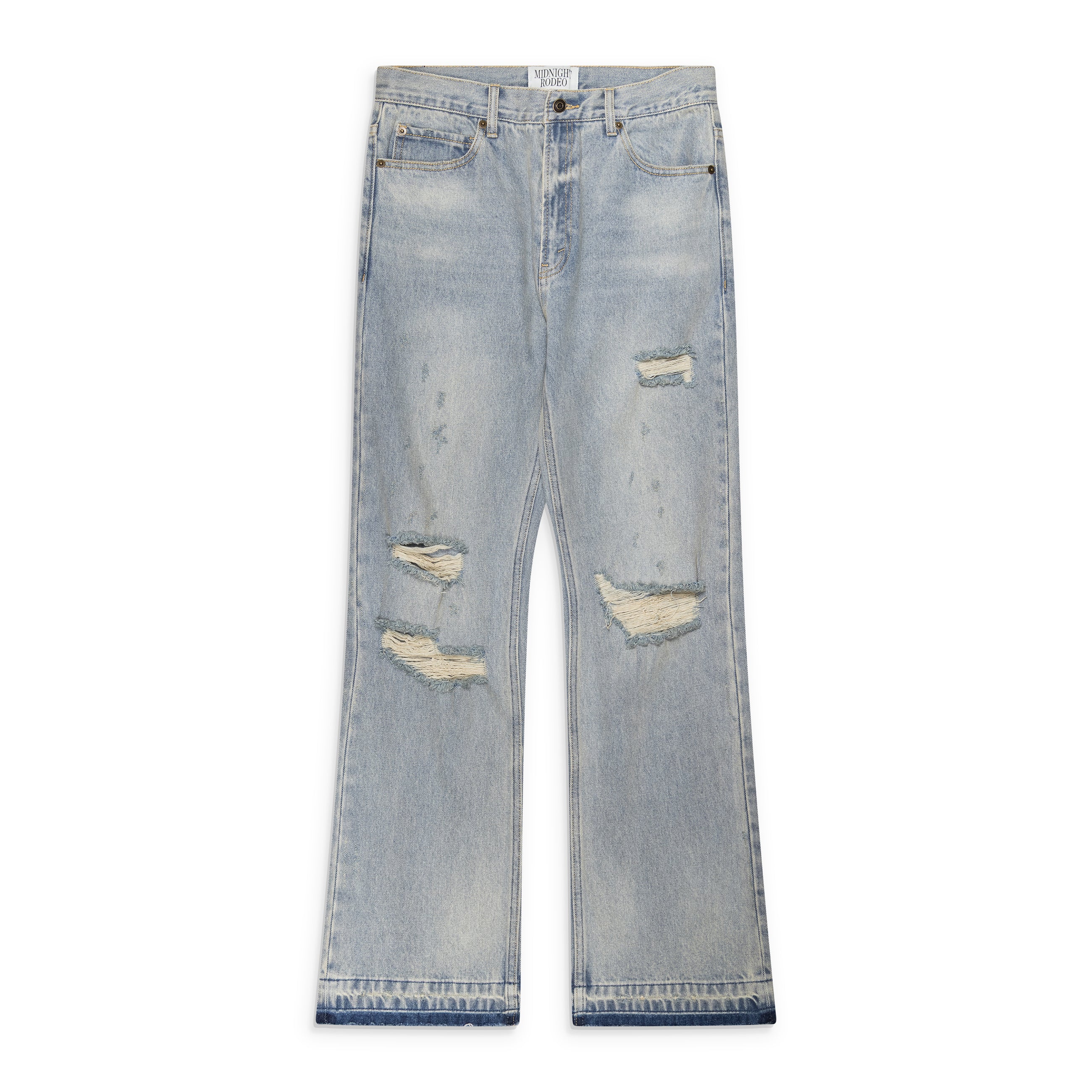 Midnight Rodeo Distressed Blue Denim Jeans Blue