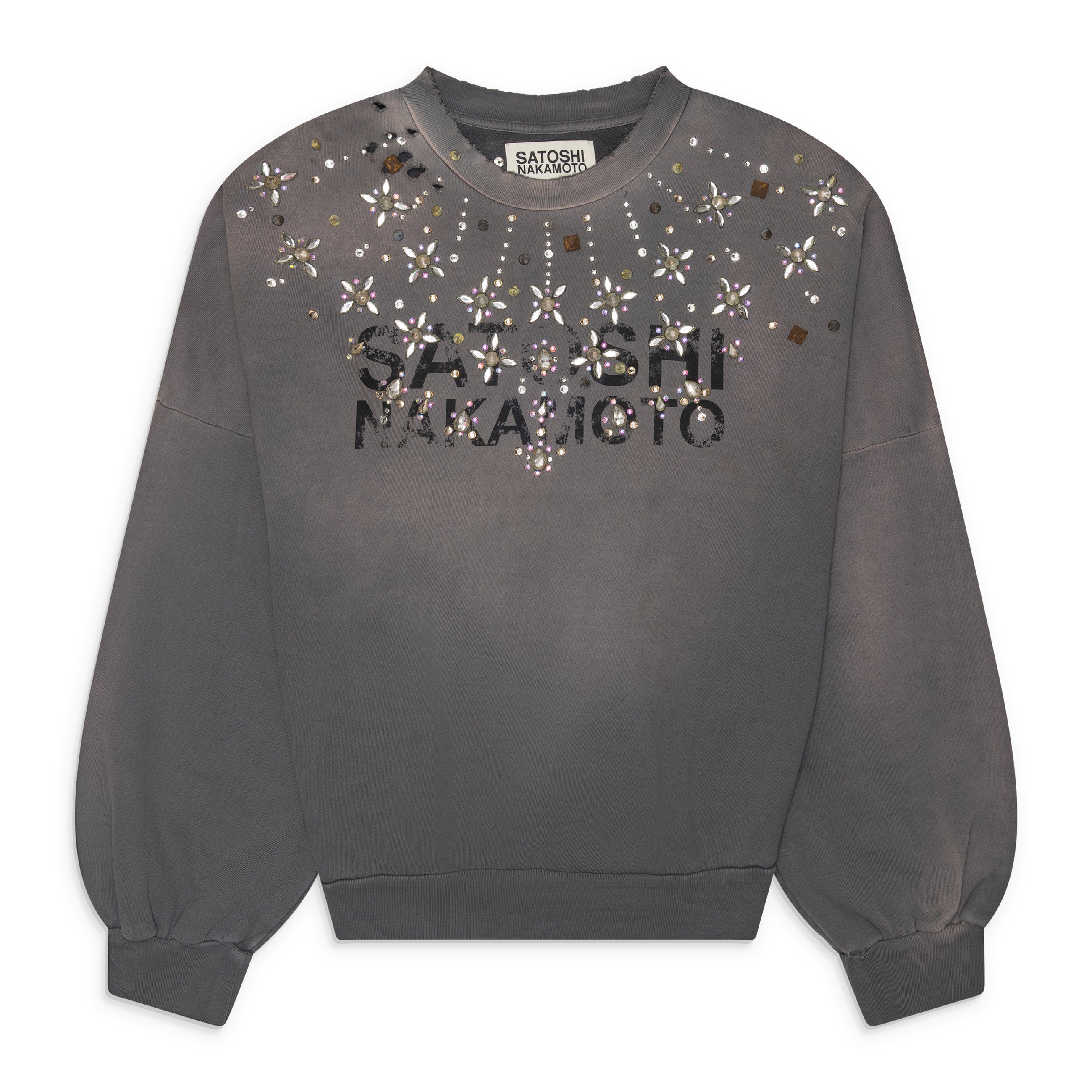 Satoshi Nakamoto Crystal Castle Crewneck Grey
