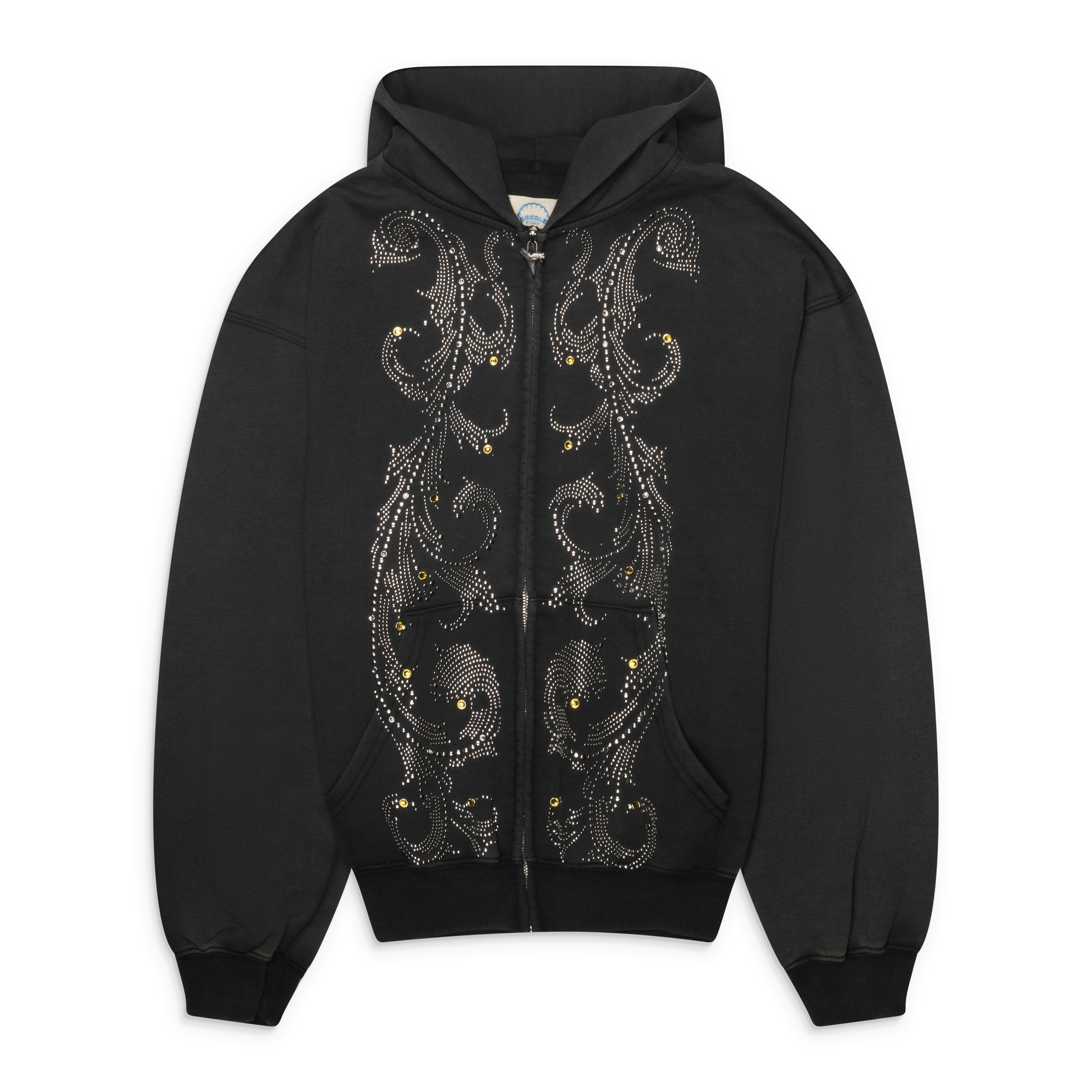 Ercole Studio Washed Black Crystal Hoodie Black