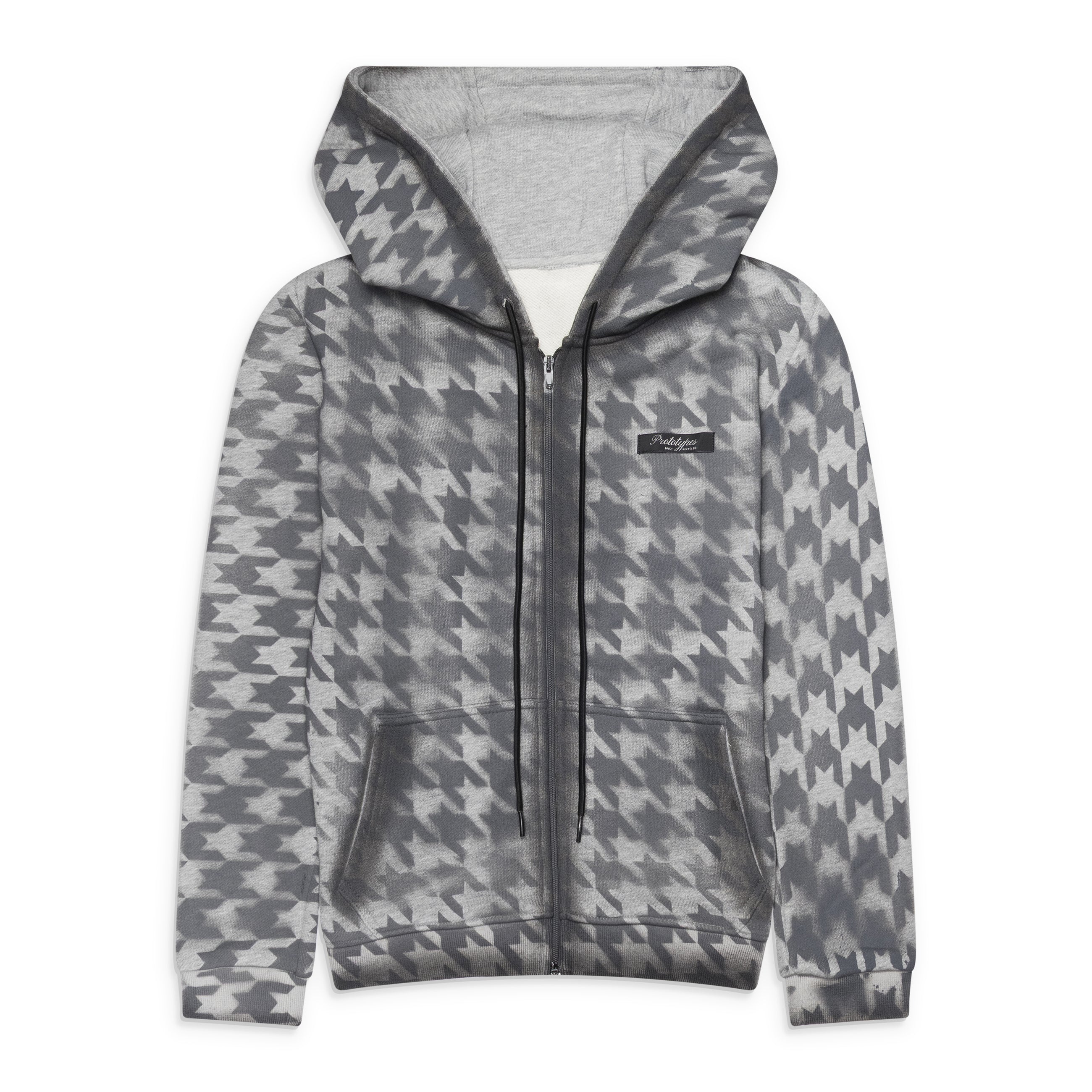 Prototypes Pied De Poule Zip Up Grey