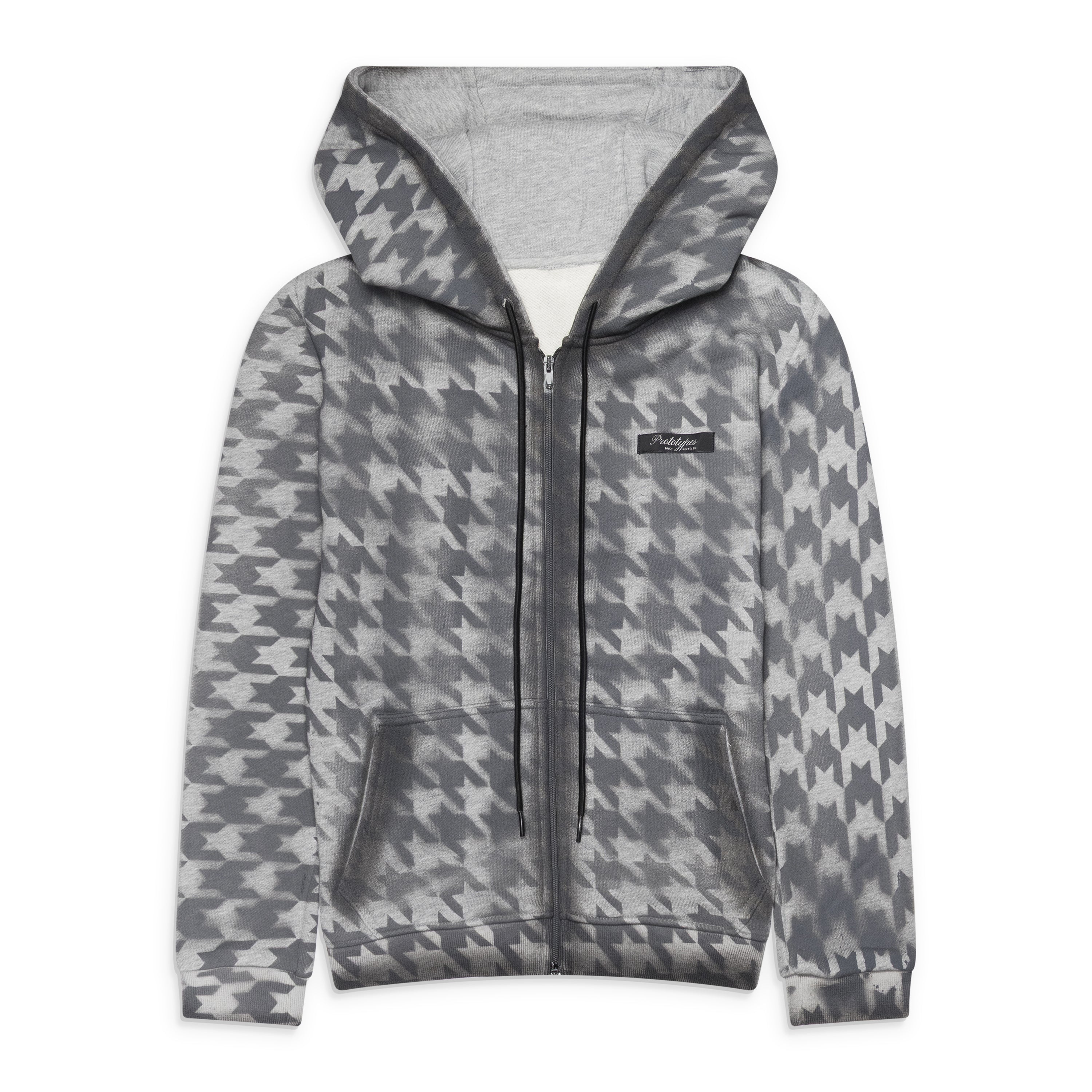 Prototypes Pied De Poule Zip Up Grey
