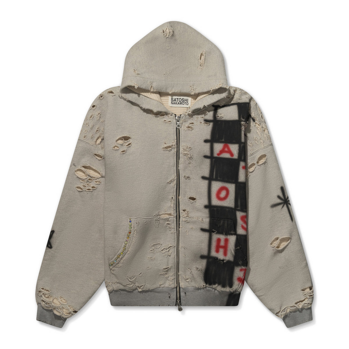 Satoshi Nakamoto Get What I Want Zip Up Grey
