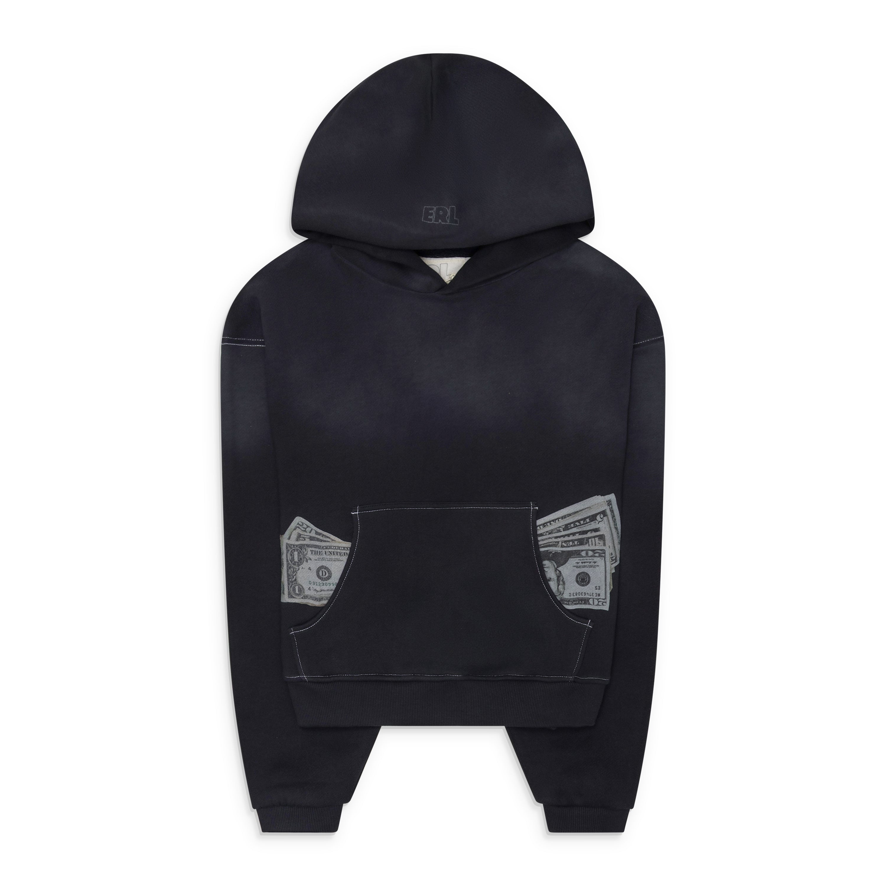 ERL Unisex Money Hoodie Knit Black
