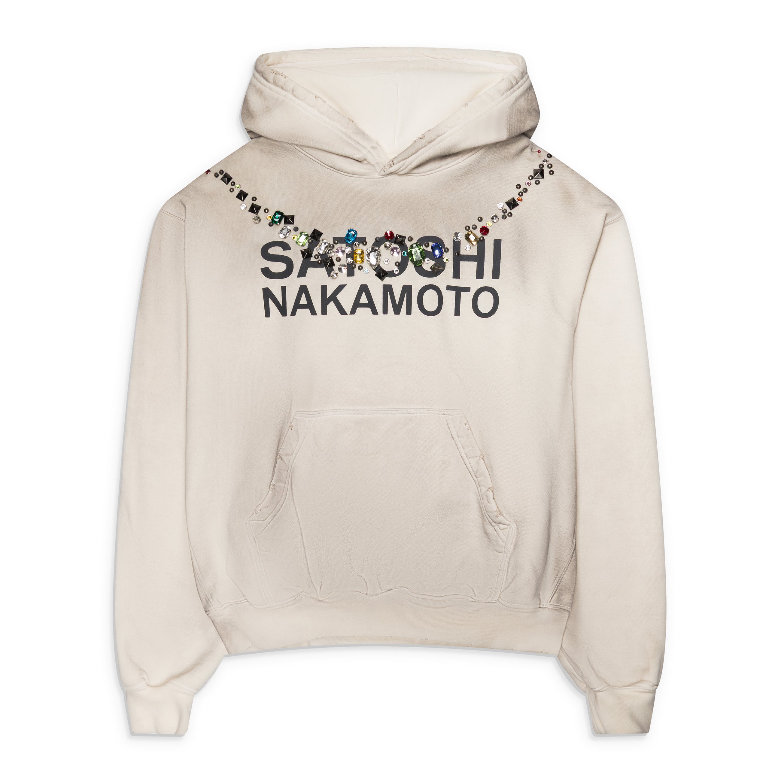Satoshi Nakamoto Necklace Hoodie White