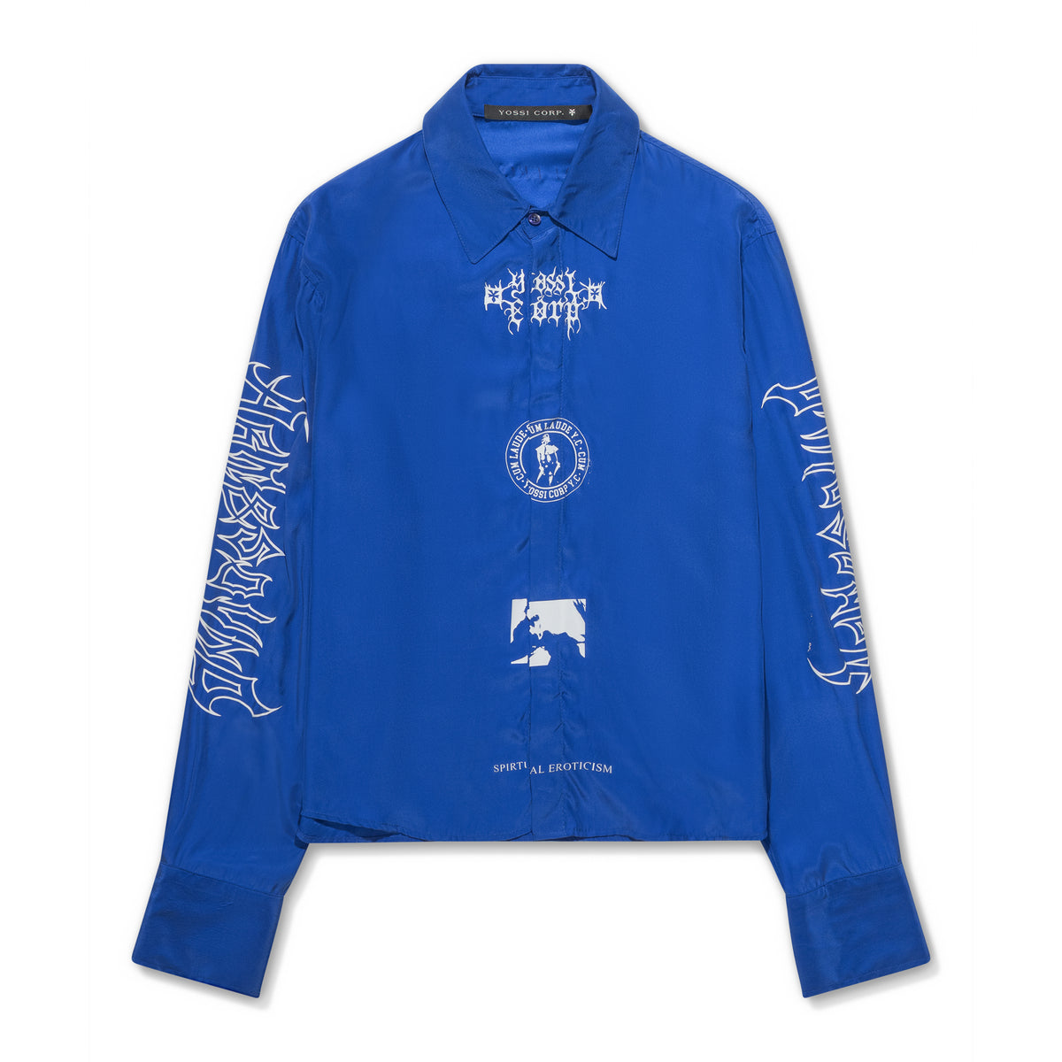YOSSI CORP Cobalt Blue Silk Shirt Blue