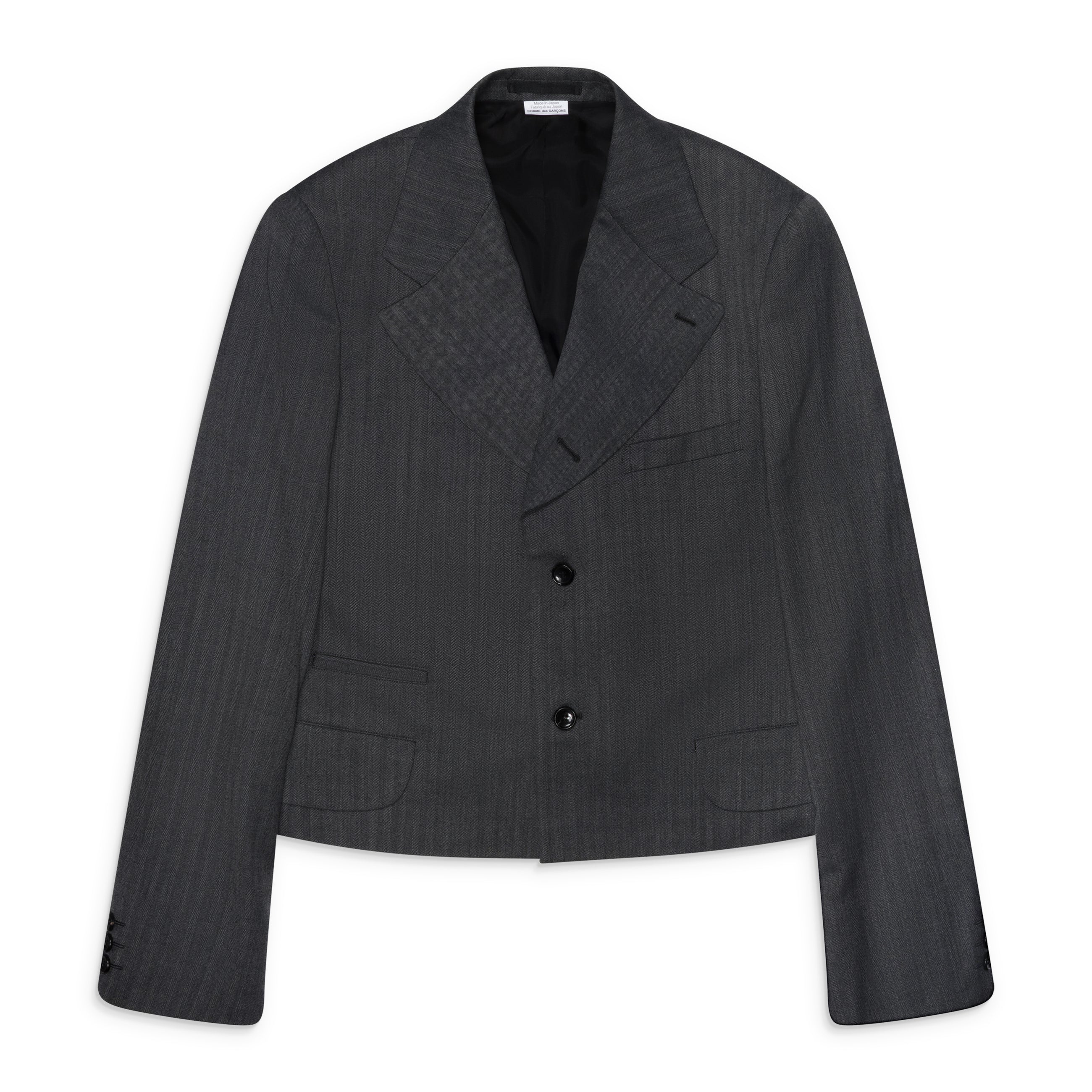 Comme Des Garcons Homme Plus Cropped Single Breasted Blazer Grey
