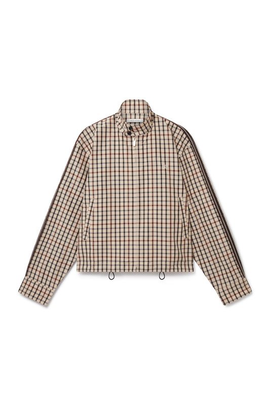 WALES BONNER CHECK PRINT PATH HARRINGTON SHORT JACKET BEIGE