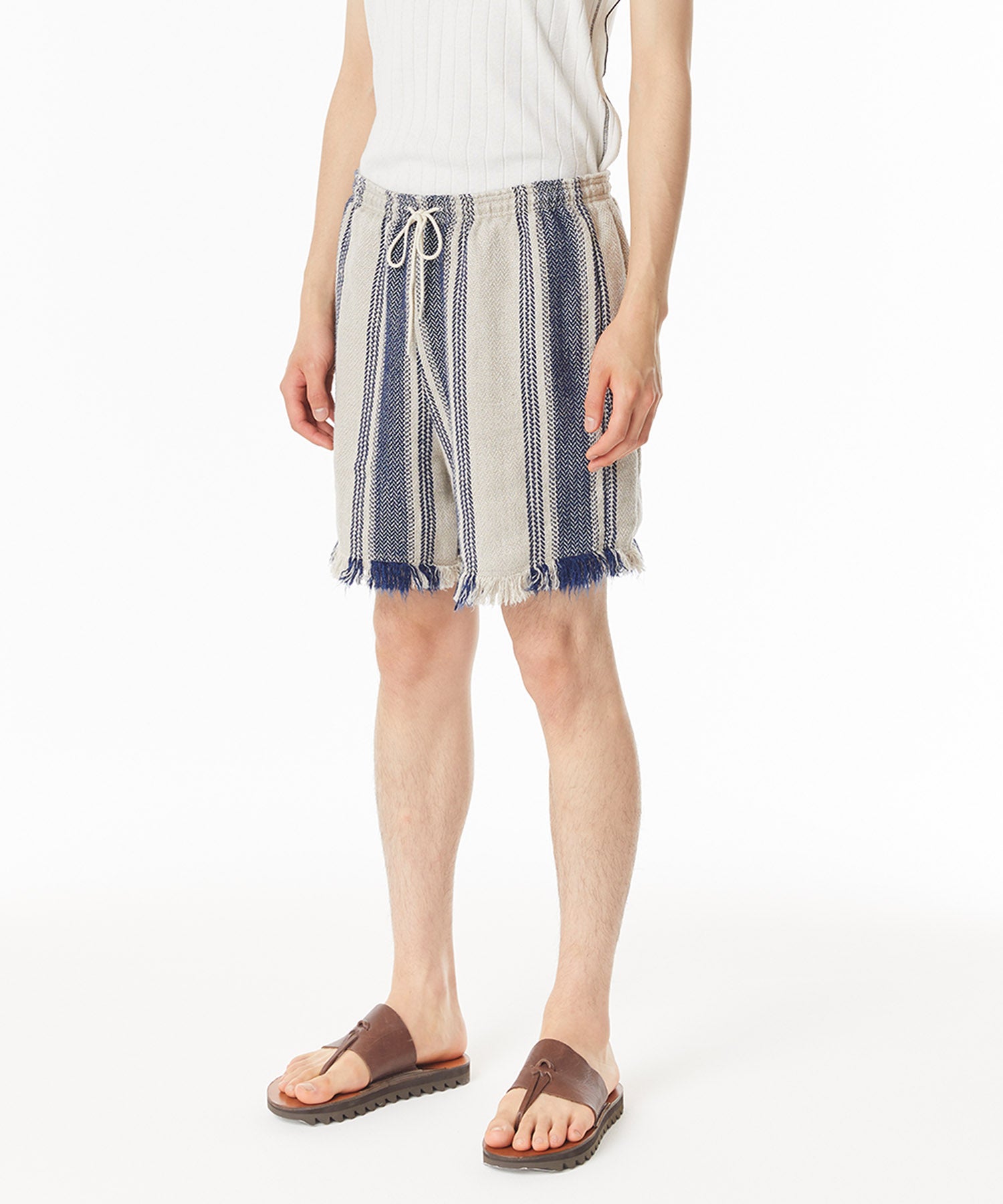 Kuro Stripe Linen Training Pants Indigo