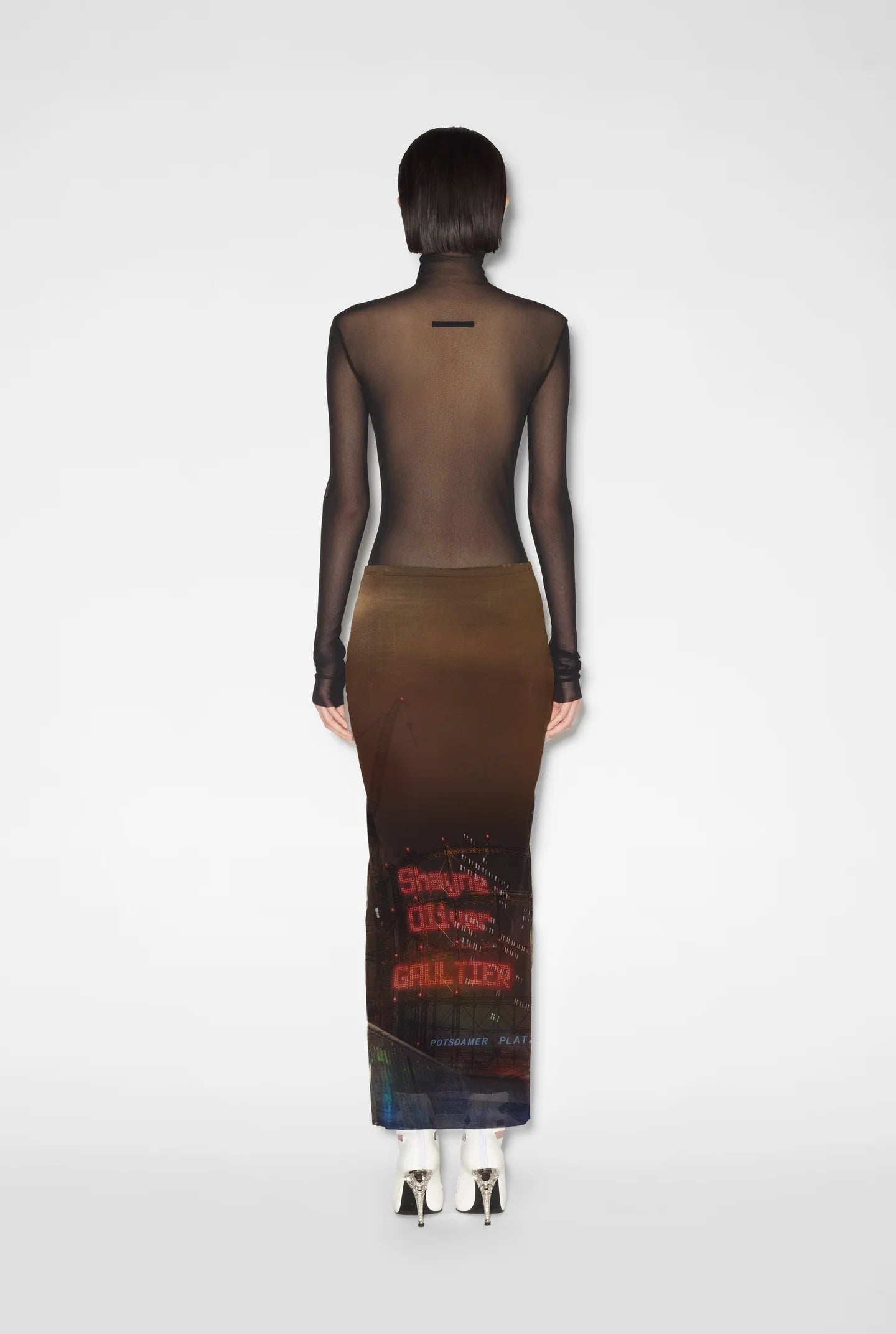 Jean Paul Gaultier x Shayne Oliver Mesh City Skirt Brown 9306