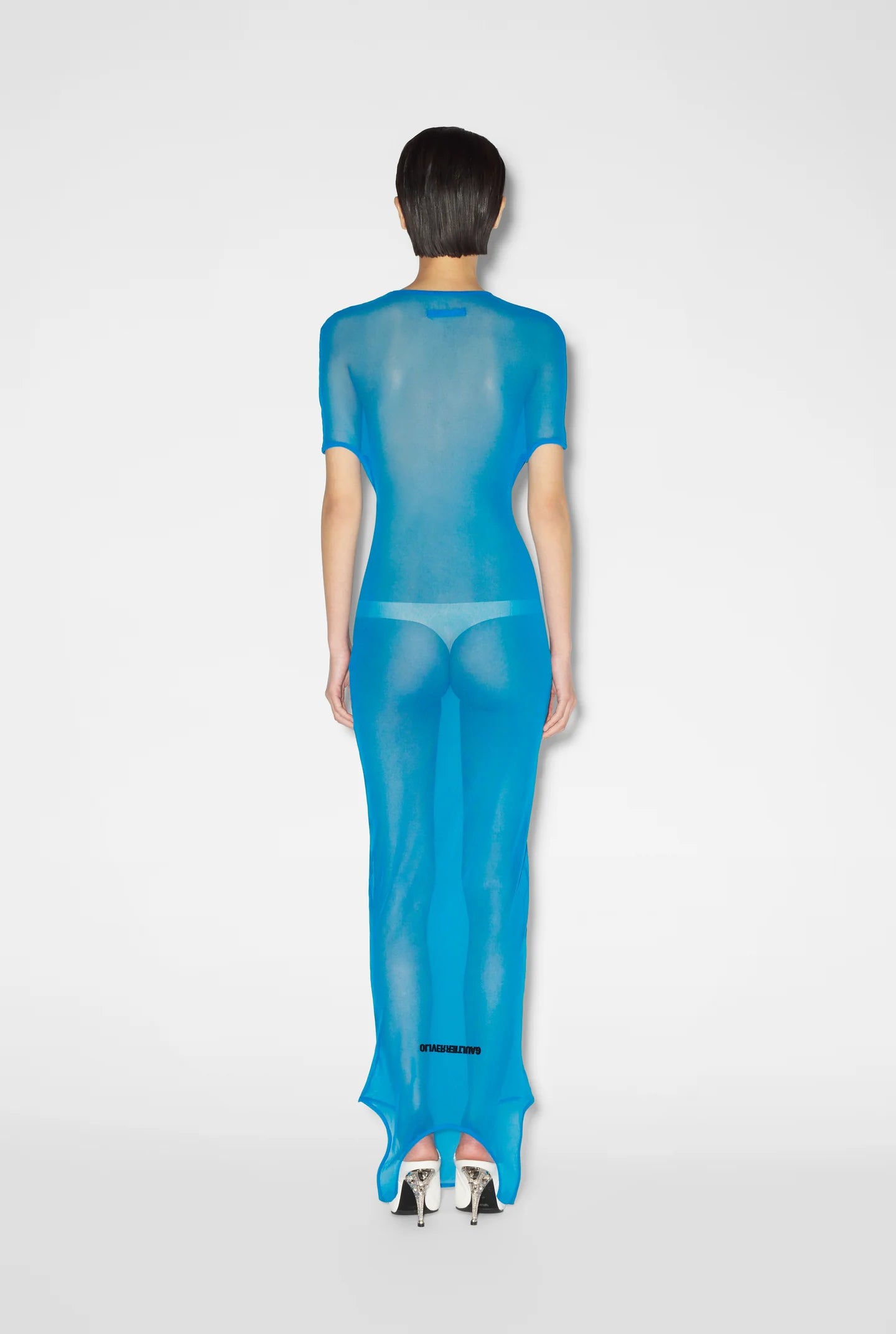 JPG X SHAYNE OLIVER MESH DOUBLE DRESS BLUE