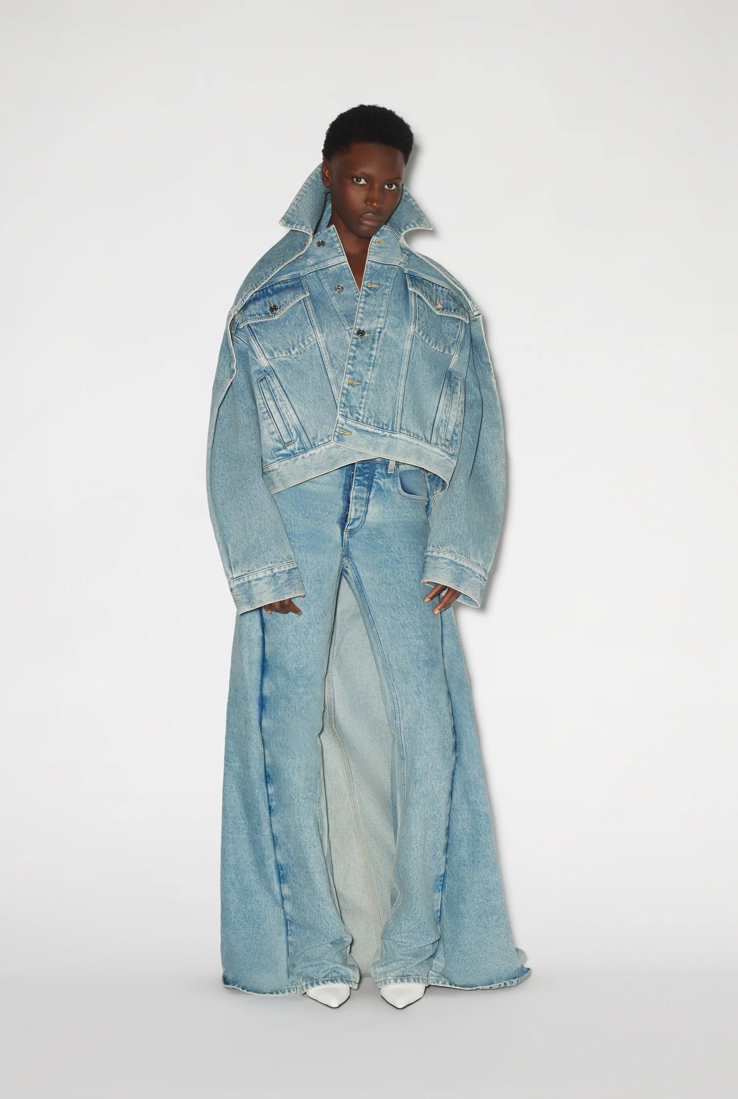 Jean Paul Gaultier x Shayne Oliver Oversized Denim Jacket Blue 9332