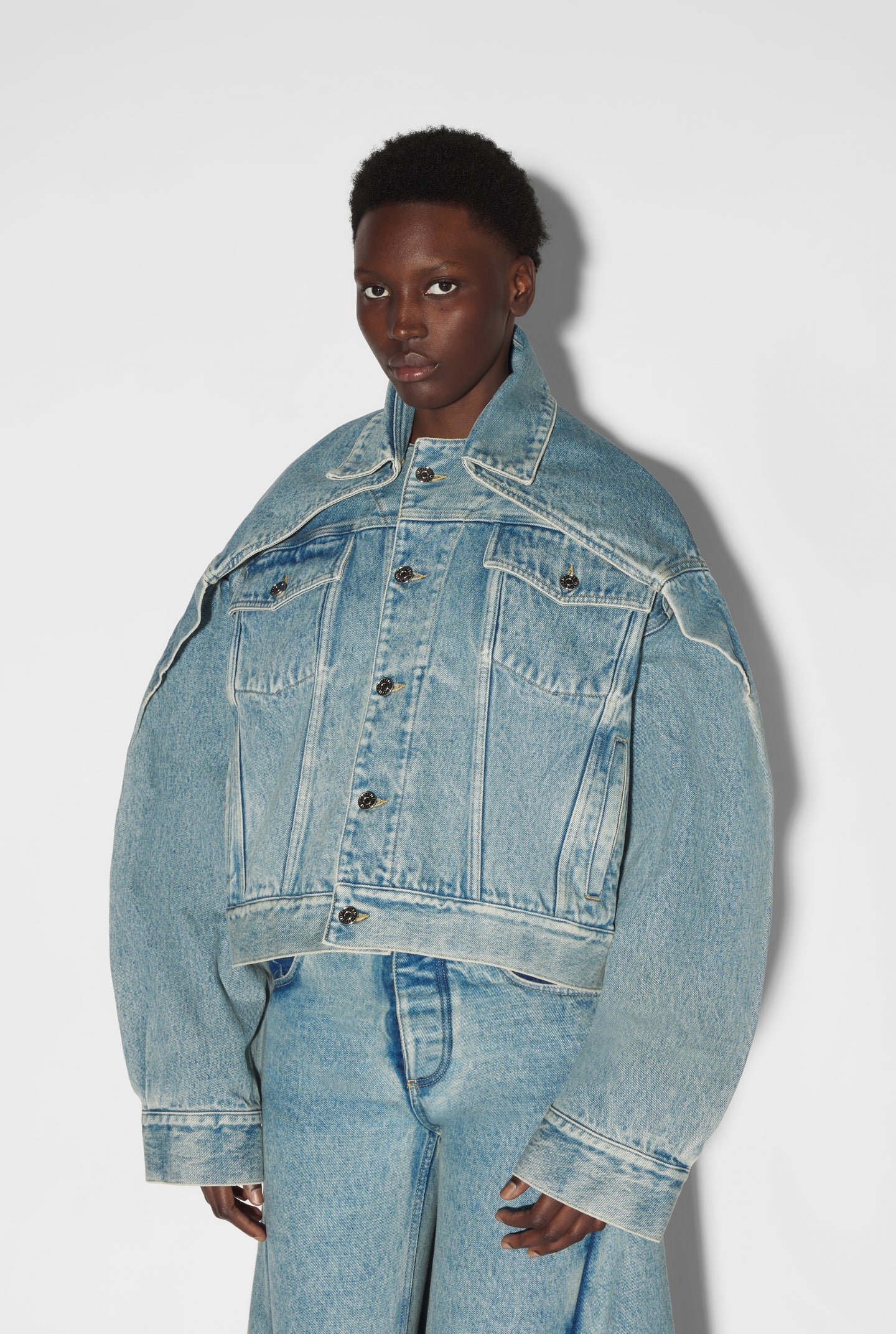 Jean Paul Gaultier x Shayne Oliver Oversized Denim Jacket Blue 9329