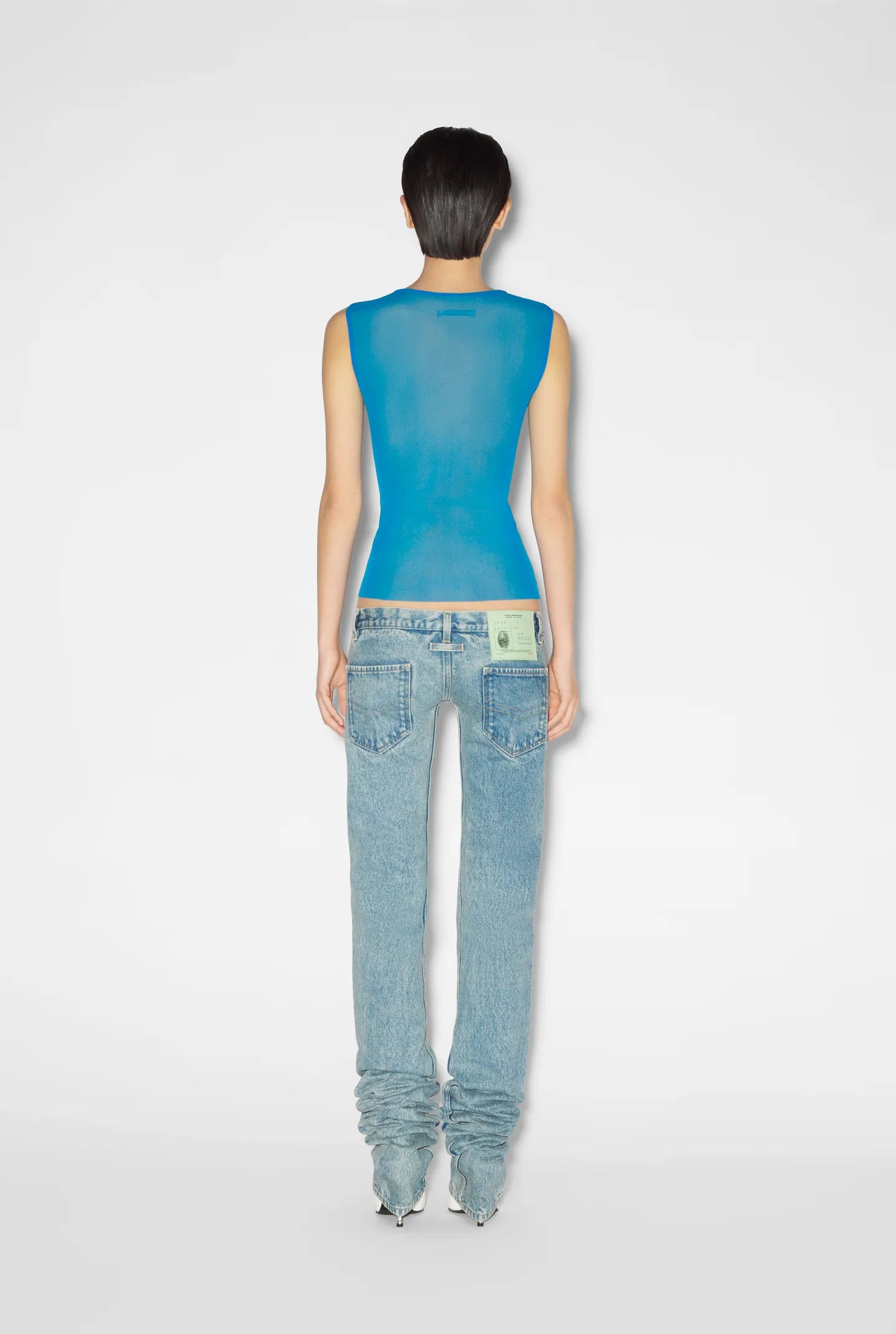 Jean Paul Gaultier x Shayne Oliver Mesh Earth Tank Top Blue 9336