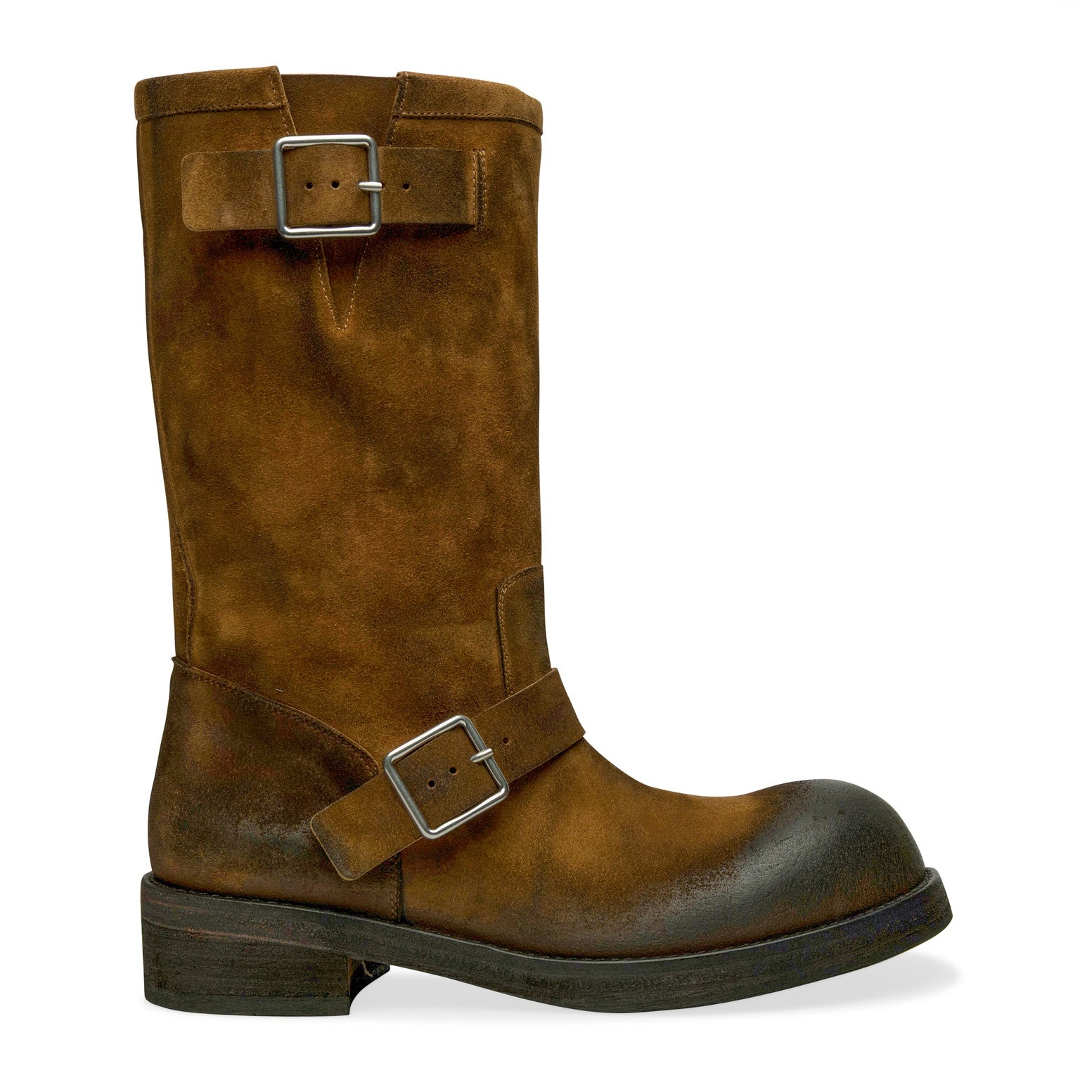 Ann Demeulemeester Sarith Engineer Biker Boots With Buckles Brown