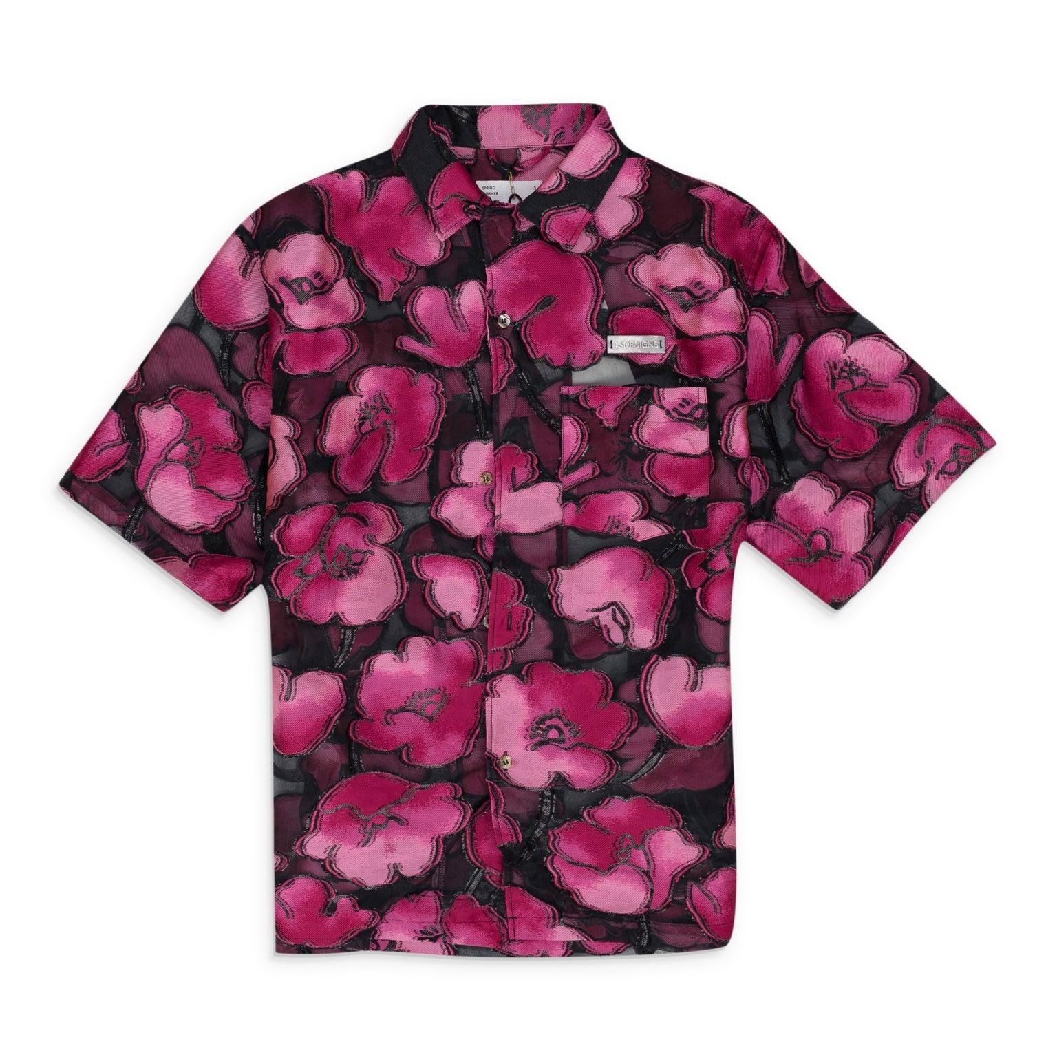 4SDESIGNS - Wide Floral Camp Shirt Pink
