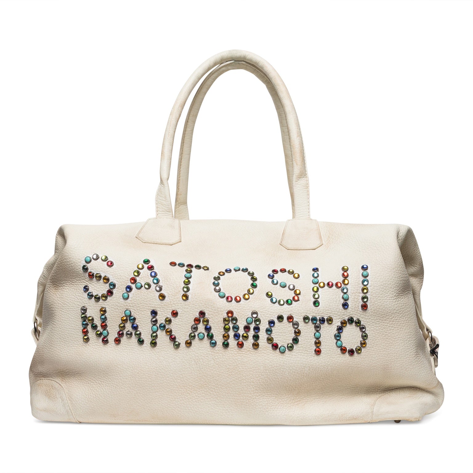 Satoshi Nakamoto Studded Weekender White