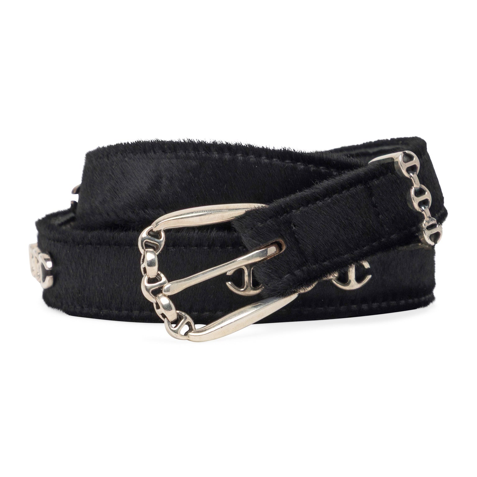 424 x Hoorsenbuhs Black Fur Western Belt Black
