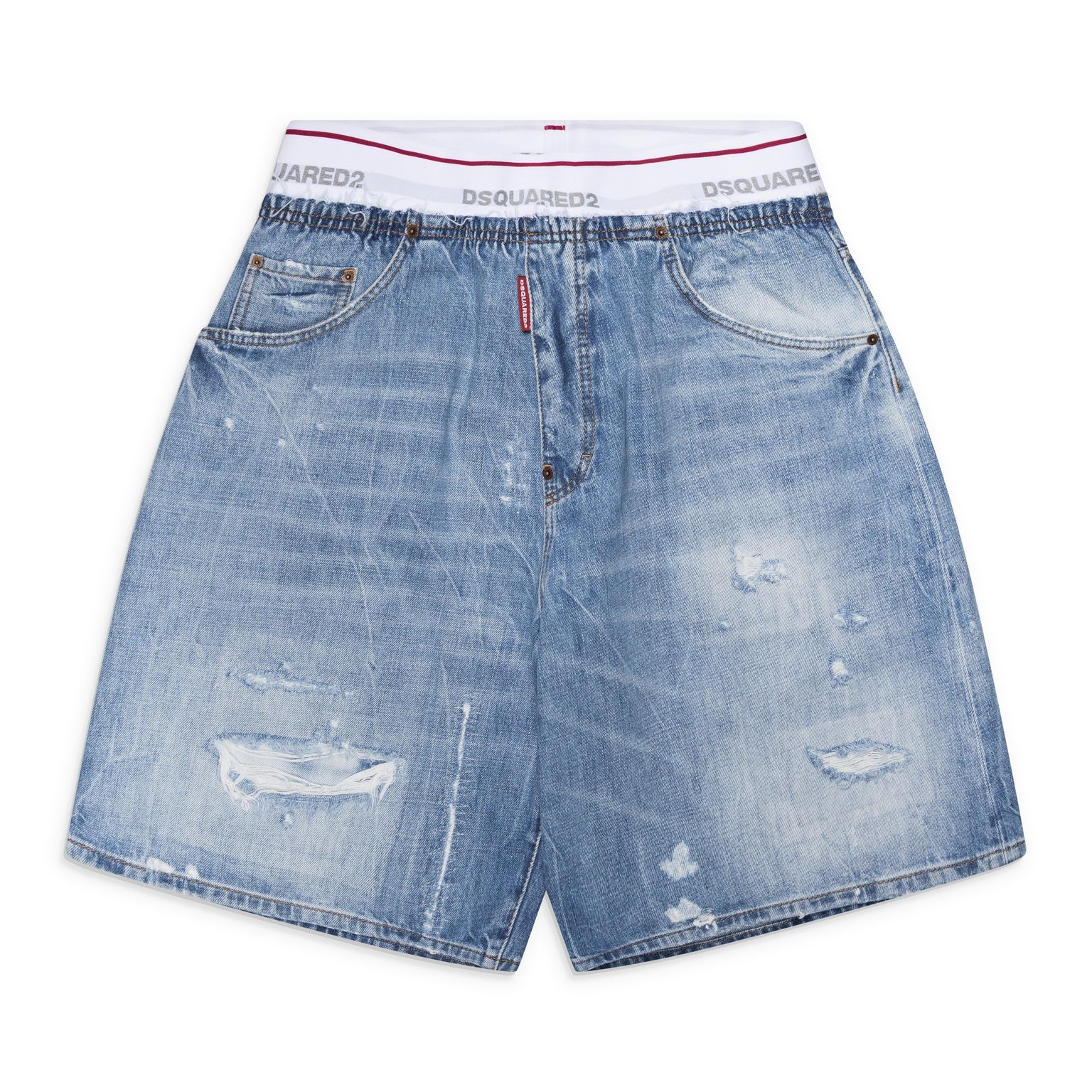 Dsquared2 Boxer Waistband Surfer Shorts Blue