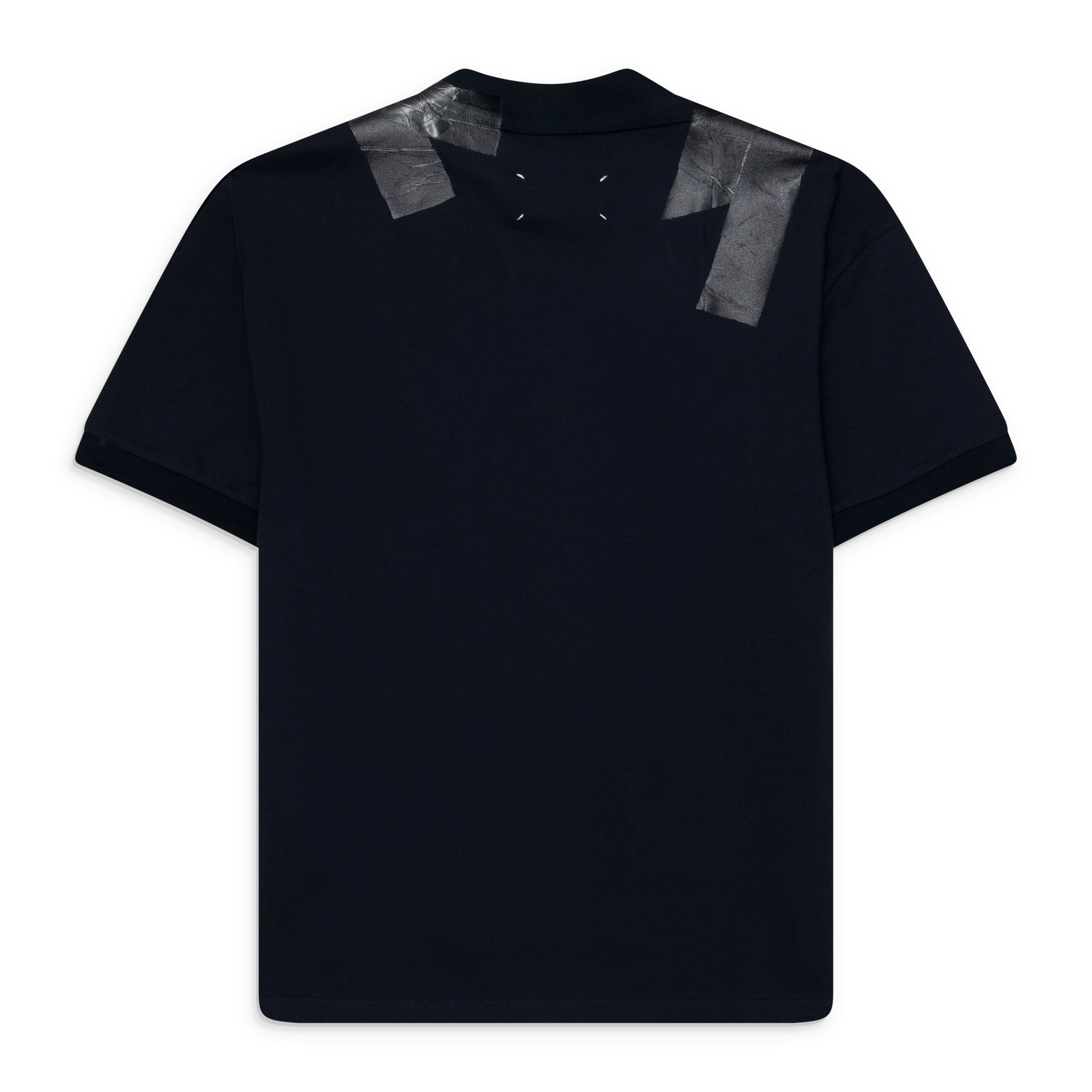 Maison Margiela Pique Polo With Tape Details Blue