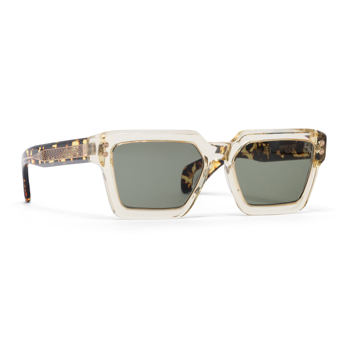 Hoorsenbuhs Model X Wheat Crystal Frame -24K Gold Trim/Hardware - G-15 Green Lens - Standard Fit Multicolor
