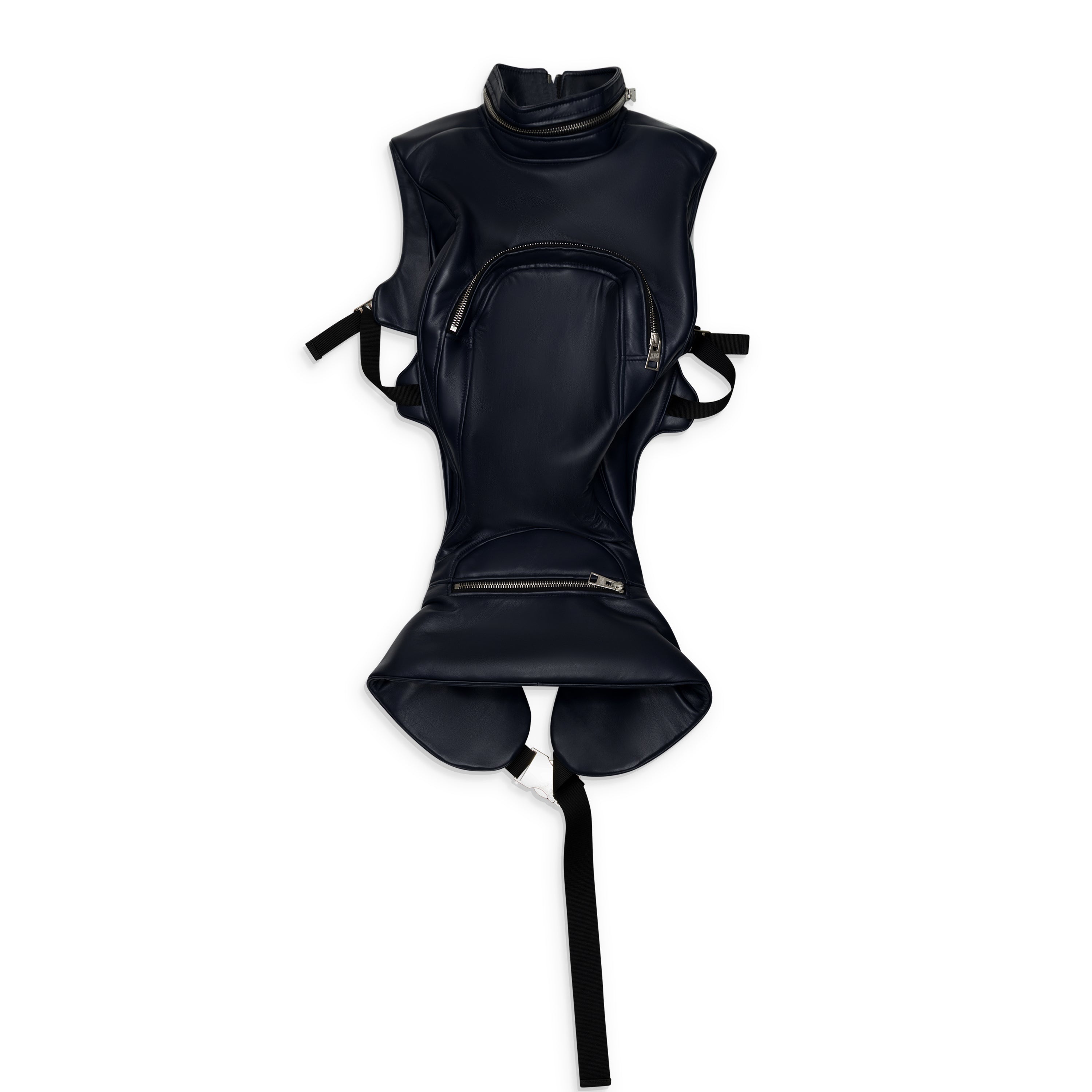 Jean Paul Gaultier Backpack Leather Vest Blue – ESSXNYC