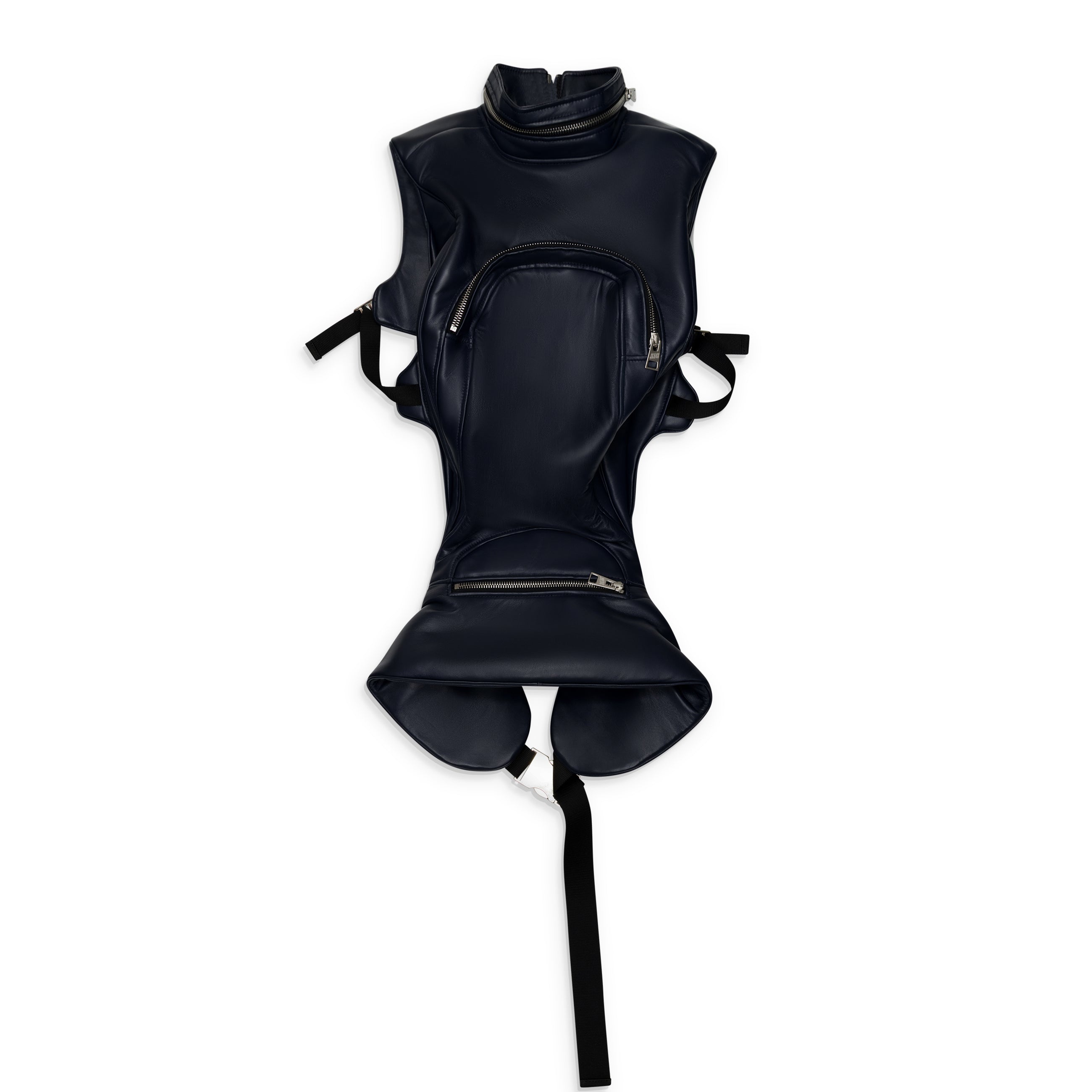 Jean Paul Gaultier Backpack Leather Vest Blue