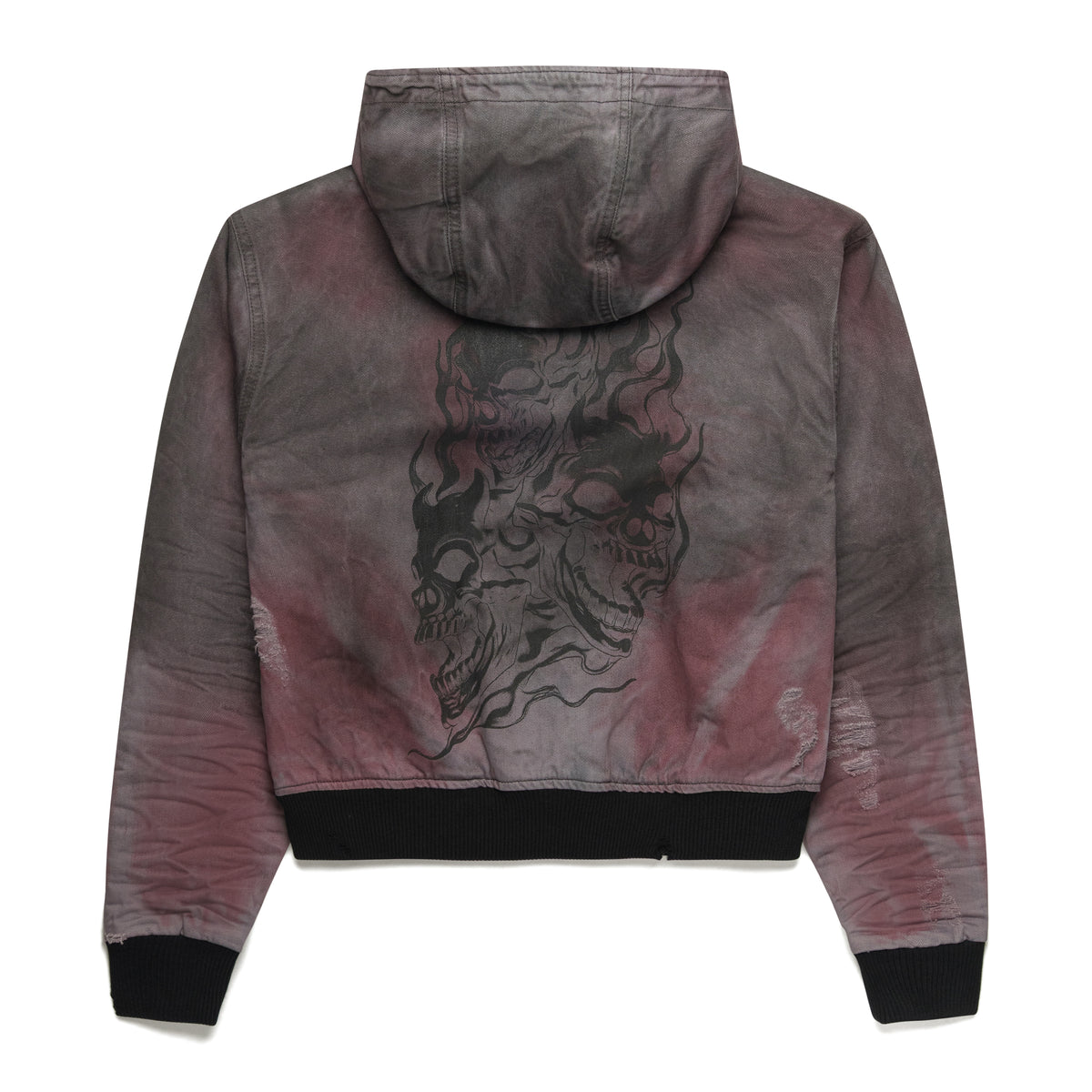 Thug Club Three Riding Skull Vintage Jacket Grey