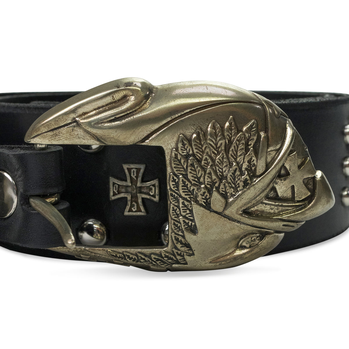 Enfants Riches Deprimes Eagle Petit Iron Cross Stud Belt Black