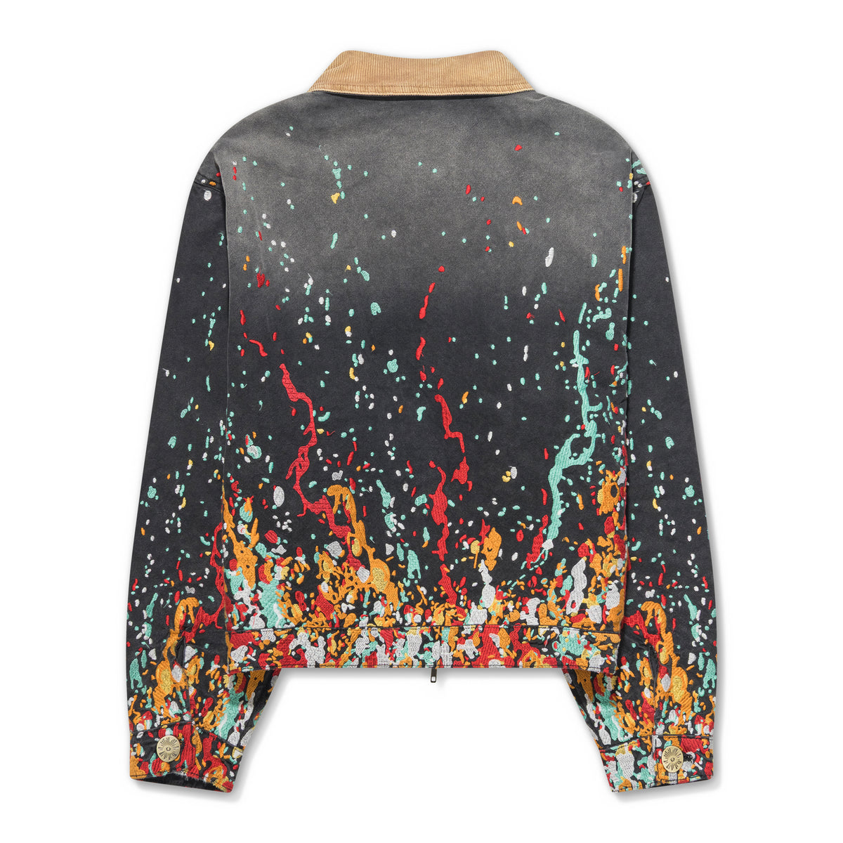 House of Errors Embroidered Paint Workwear Jacket Faded Black
