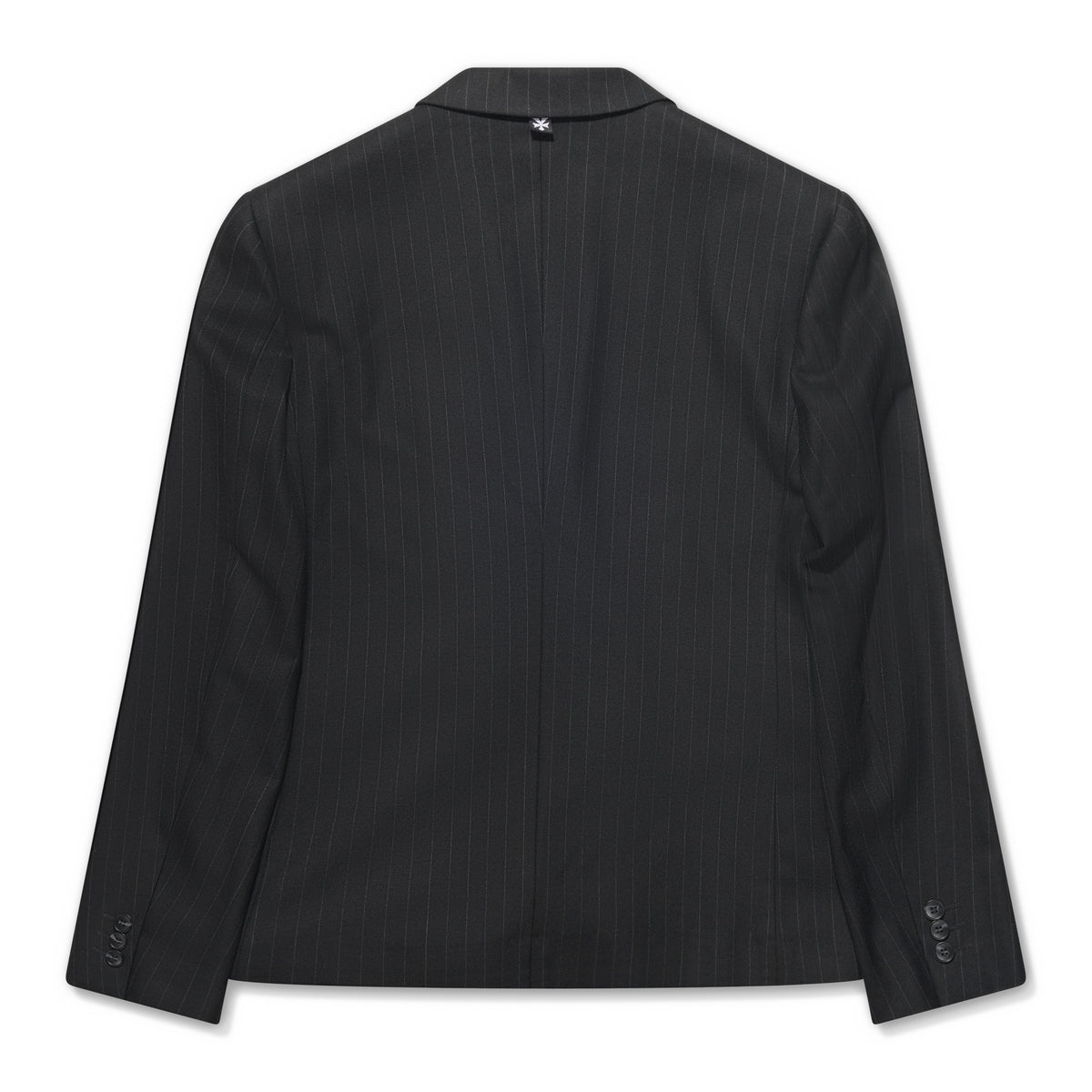 YOSSI CORP Pinstripe Double Breasted Blazer Black