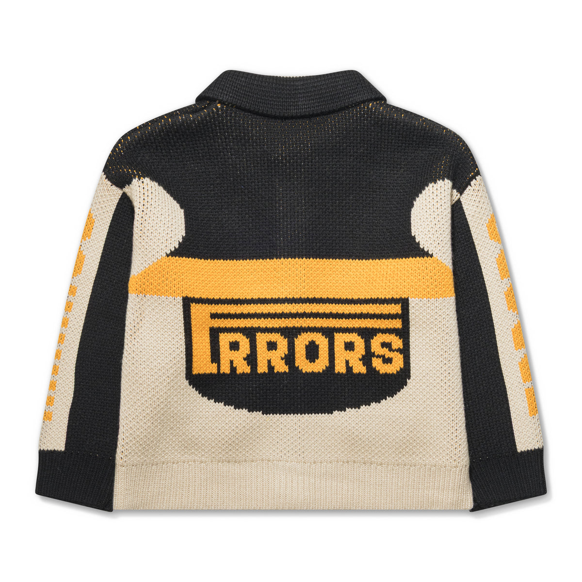 House of Errors Thick Knit Moto Cardigan Black/Orange