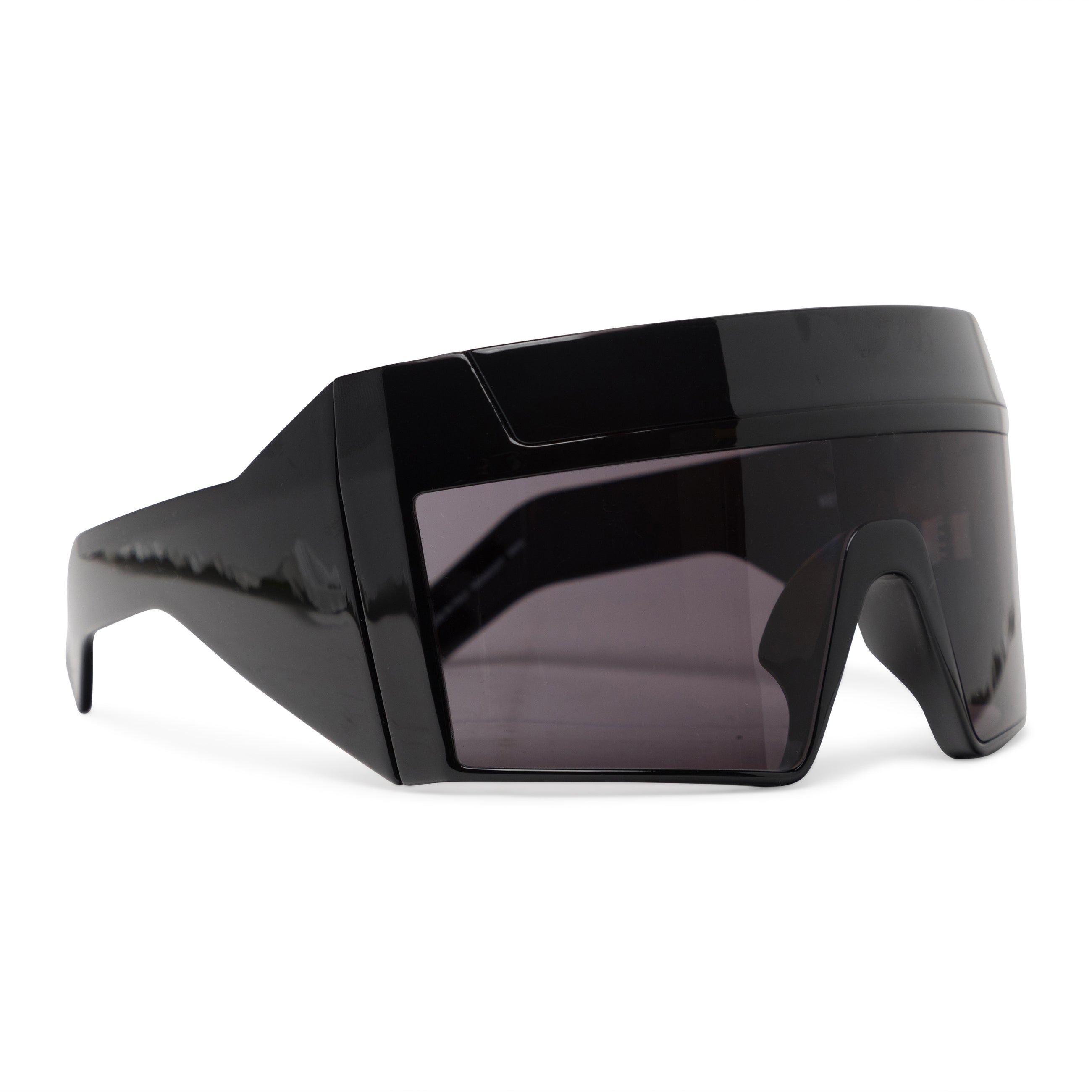 Rick Owens DRKSHDW Black Rev Shiny Sunglasses