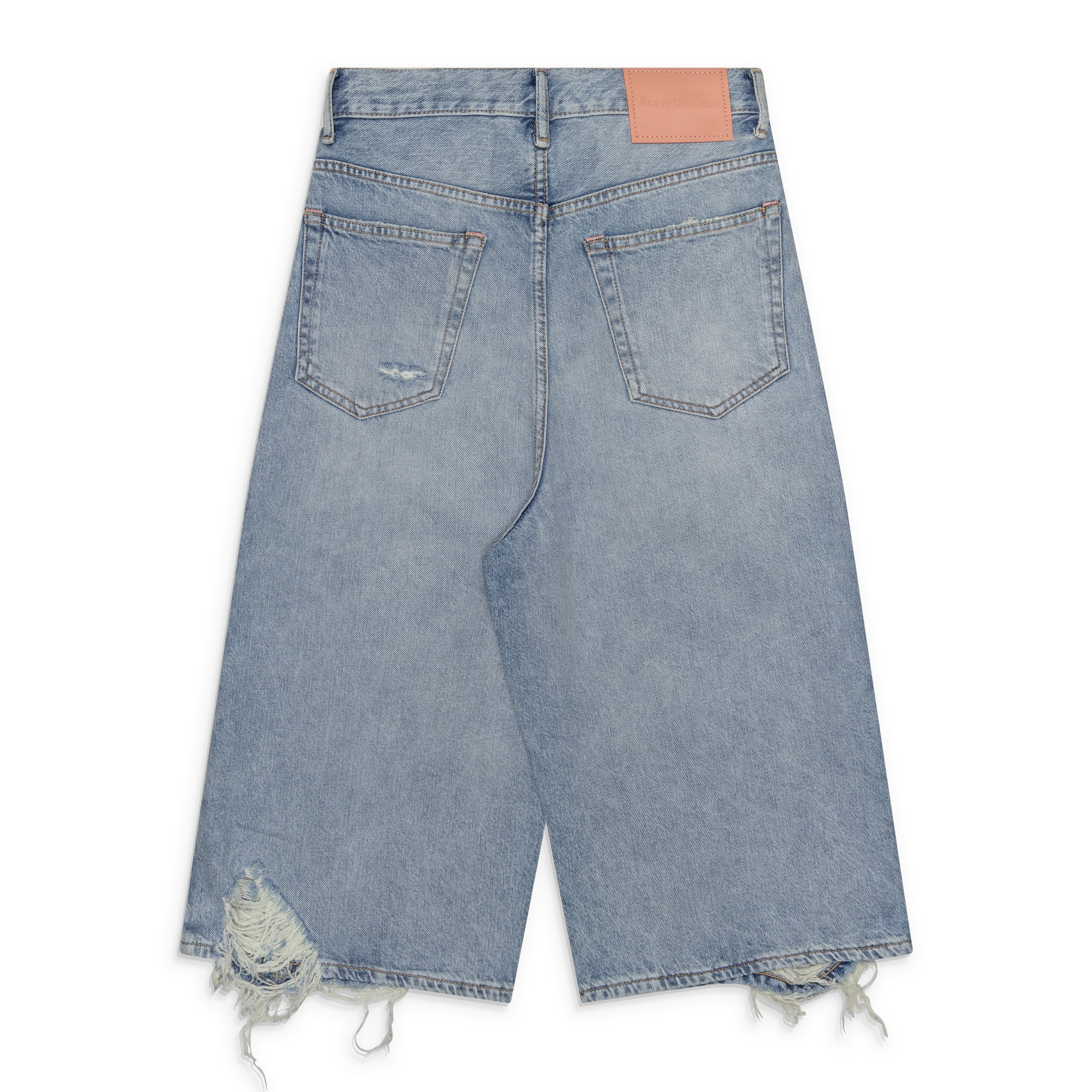 Acne Studios Distressed Denim Shorts Light Blue