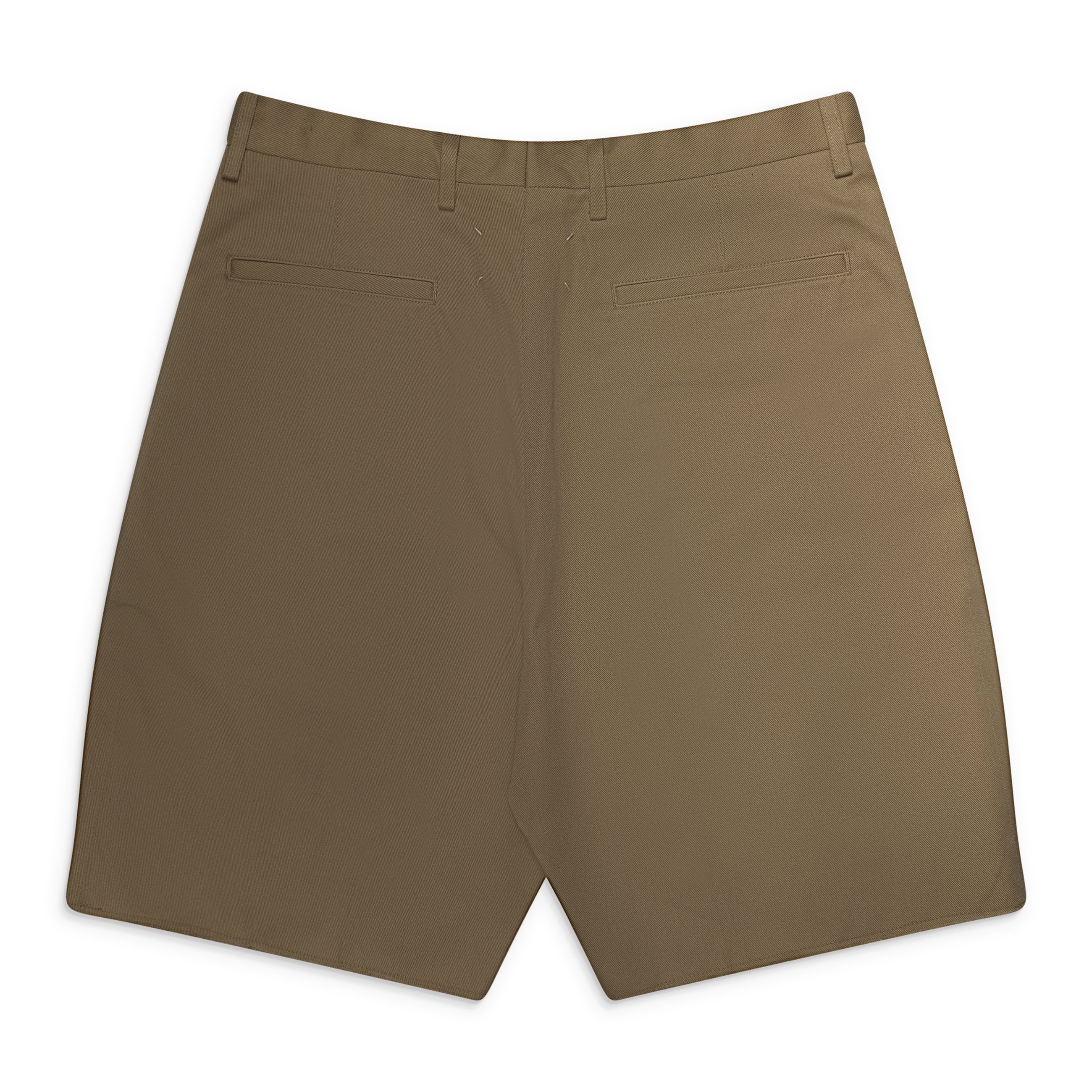Maison Margiela Pleated Cotton Shorts Beige