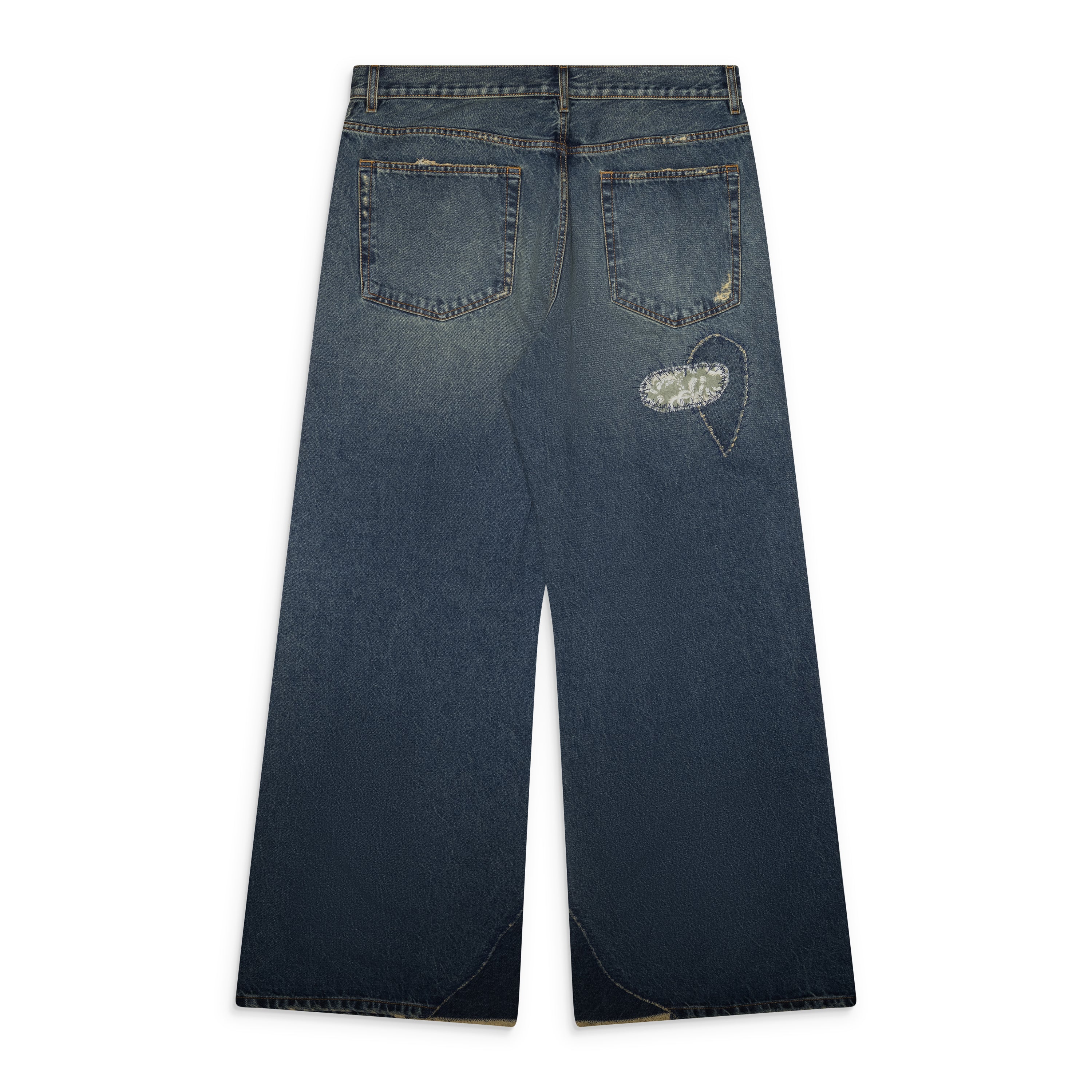 Ann Demeulemeester Modest 5-Pockets Relaxed Flared Trousers Blue