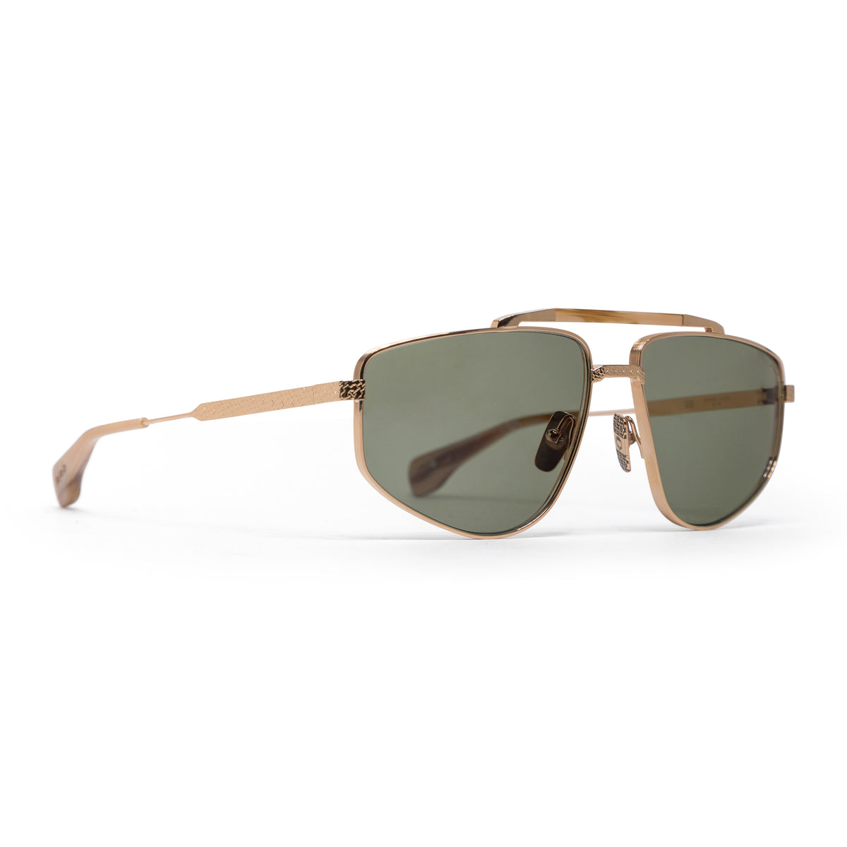 Hoorsenbuhs Model Xiii Yellow Gold/Scotch Horn, G-15 Green Lens, Standard Fit Multicolor