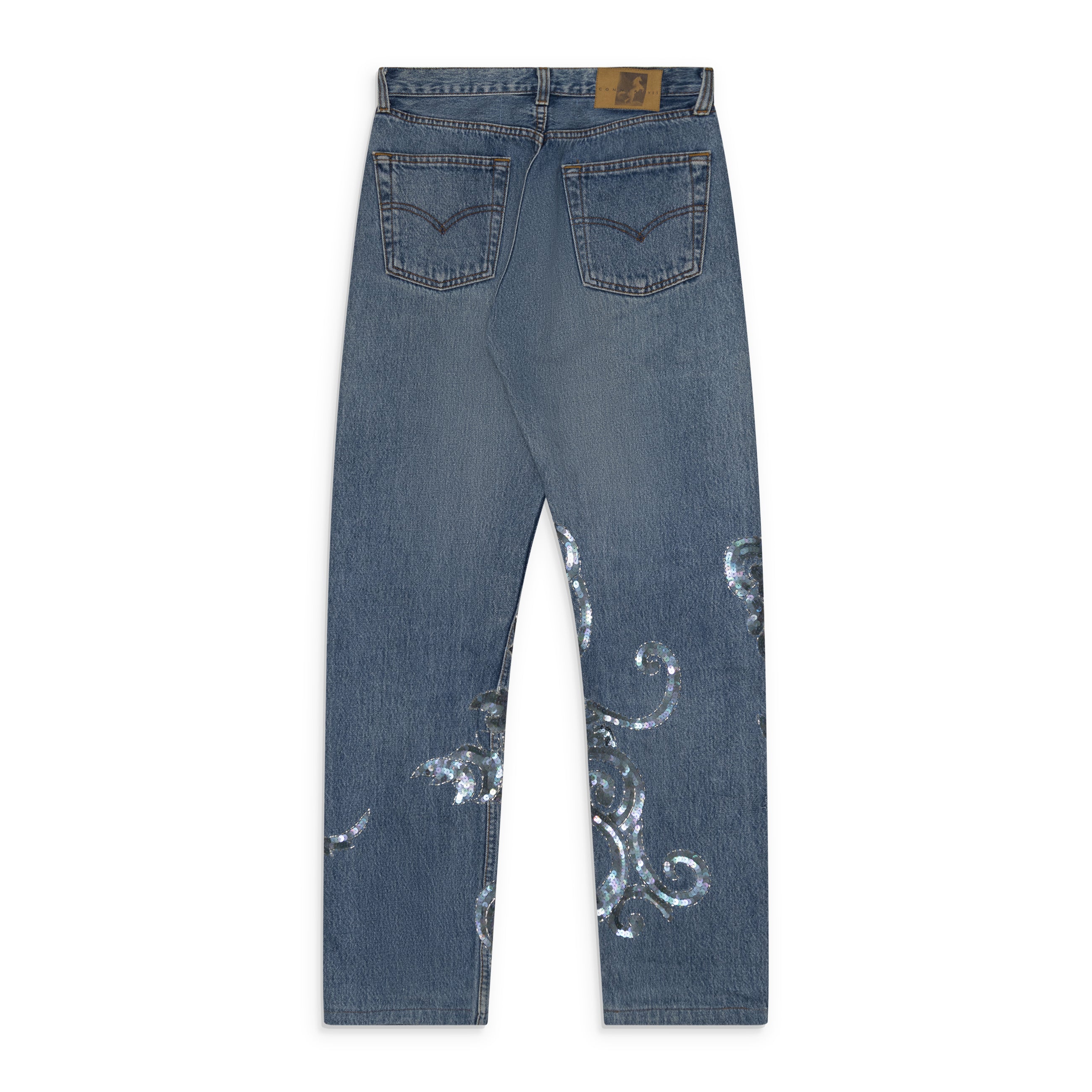 Conner Ives Vintage Sequin Jeans Blue