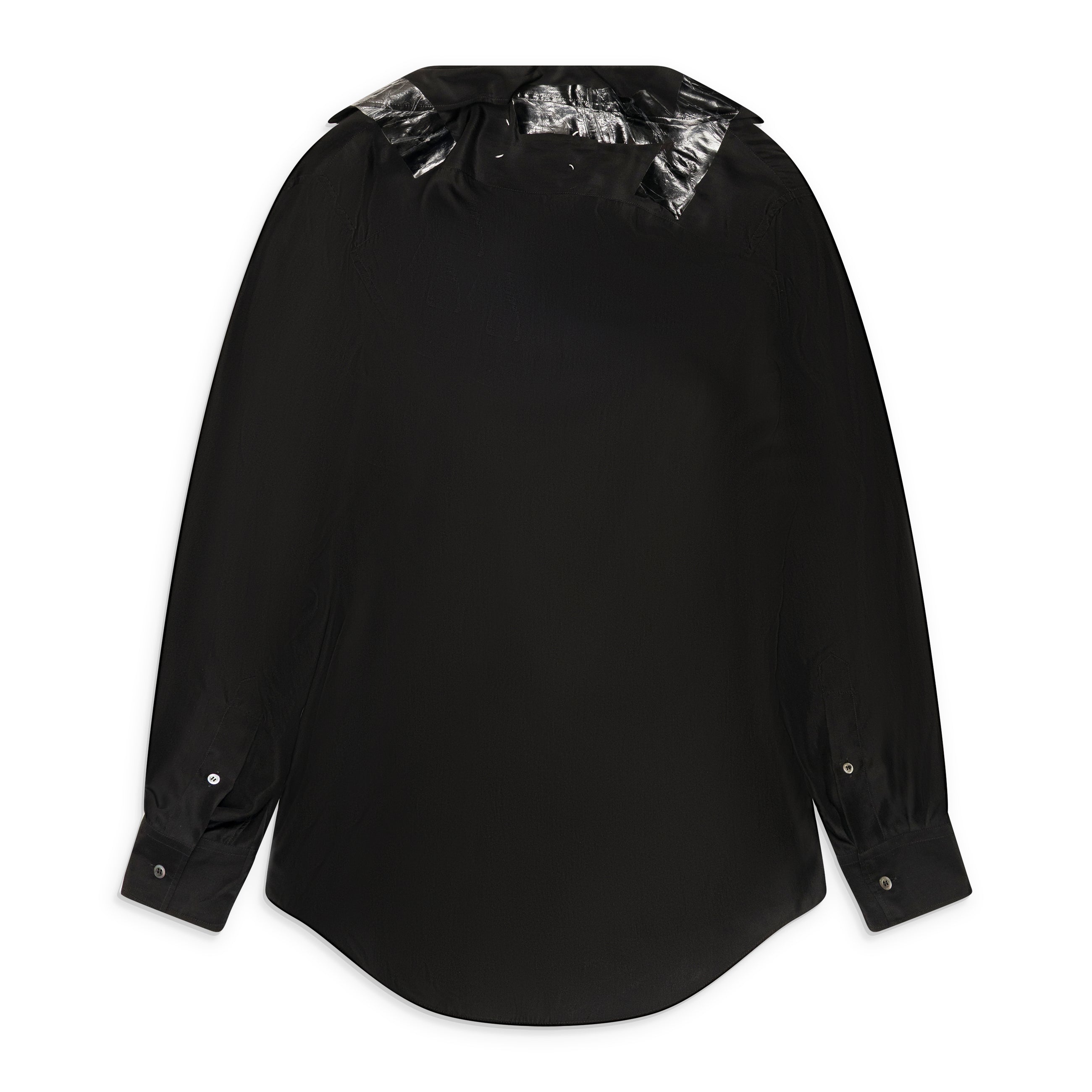 Maison Margiela Washed Silk Shirt With Tape Details Black