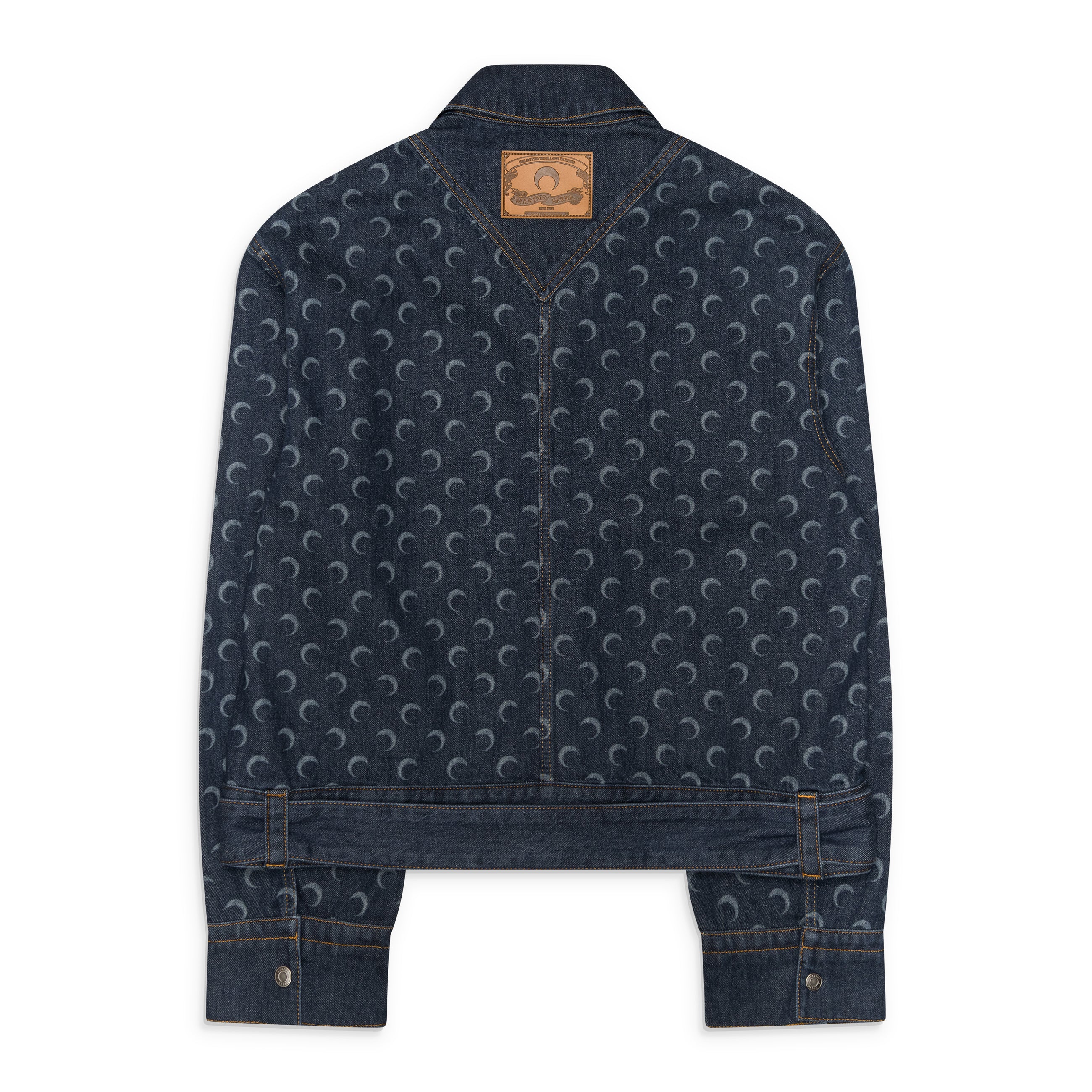 Marine Serre Midnight Blue Denim Trucker Jacket Blue
