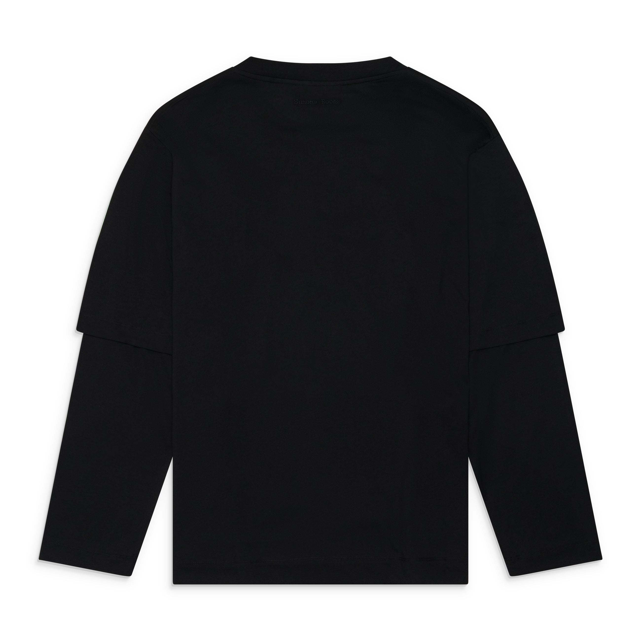 Simone Rocha Ruffle Slash Layered Long Sleeve T-Shirt Green