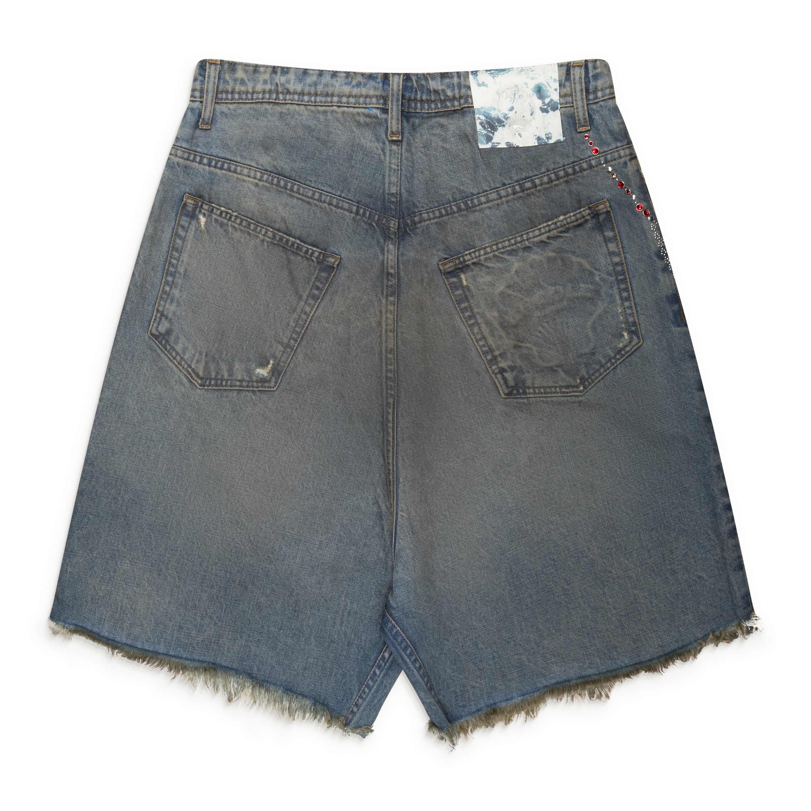 Ercole Studio Victorian Chain Denim Shorts Blue