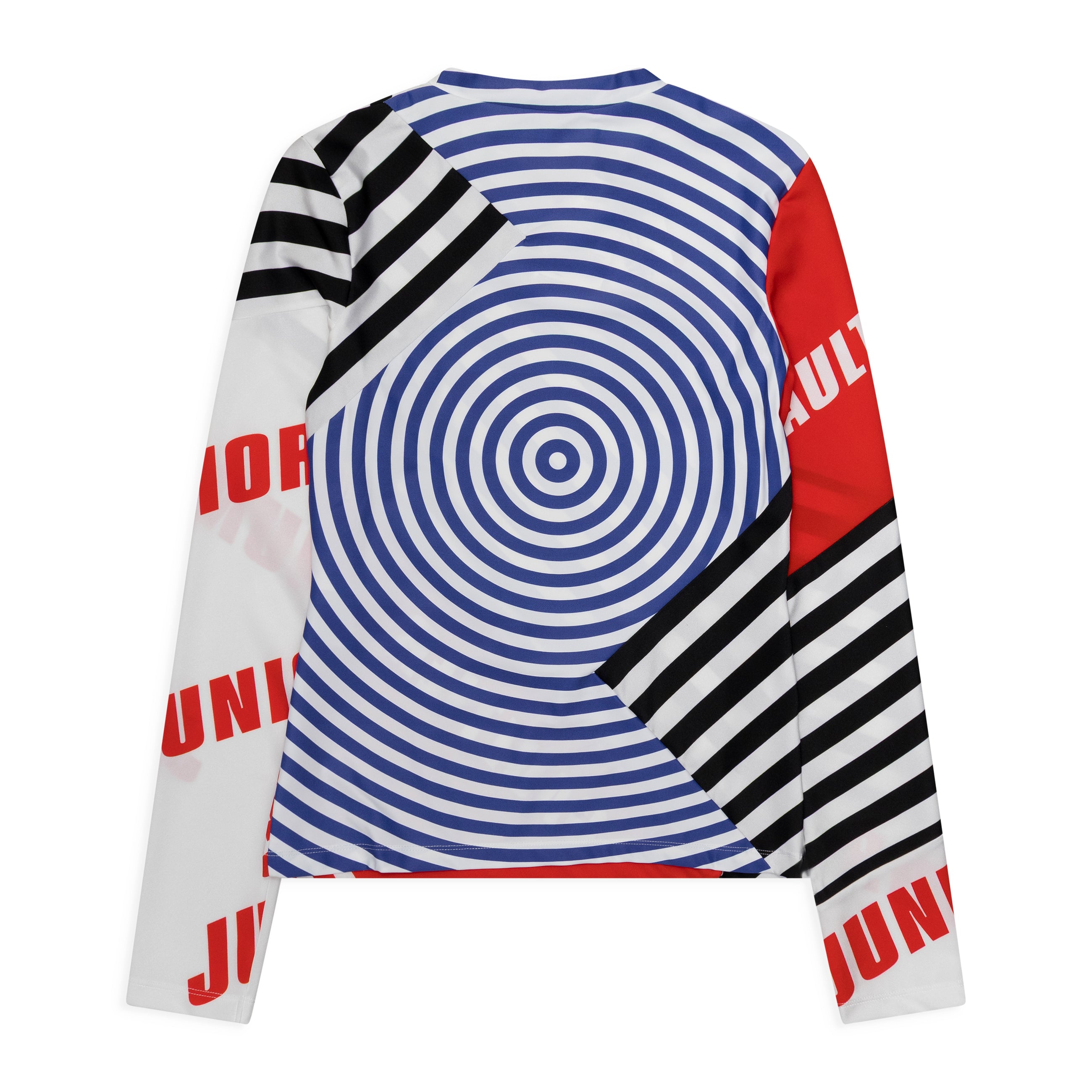 Jean Paul Gaultier Stretch Jersey Crew Neck Printed "Junior Gaultier" Logo Multicolor