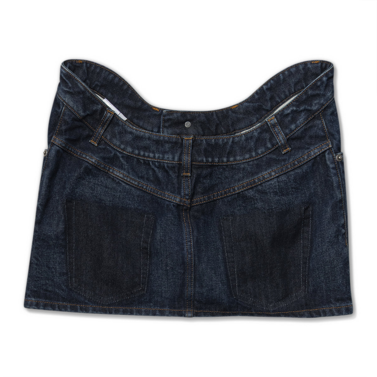 Jean Paul Gaultier Mini Skirt With Curvy Waistband Blue