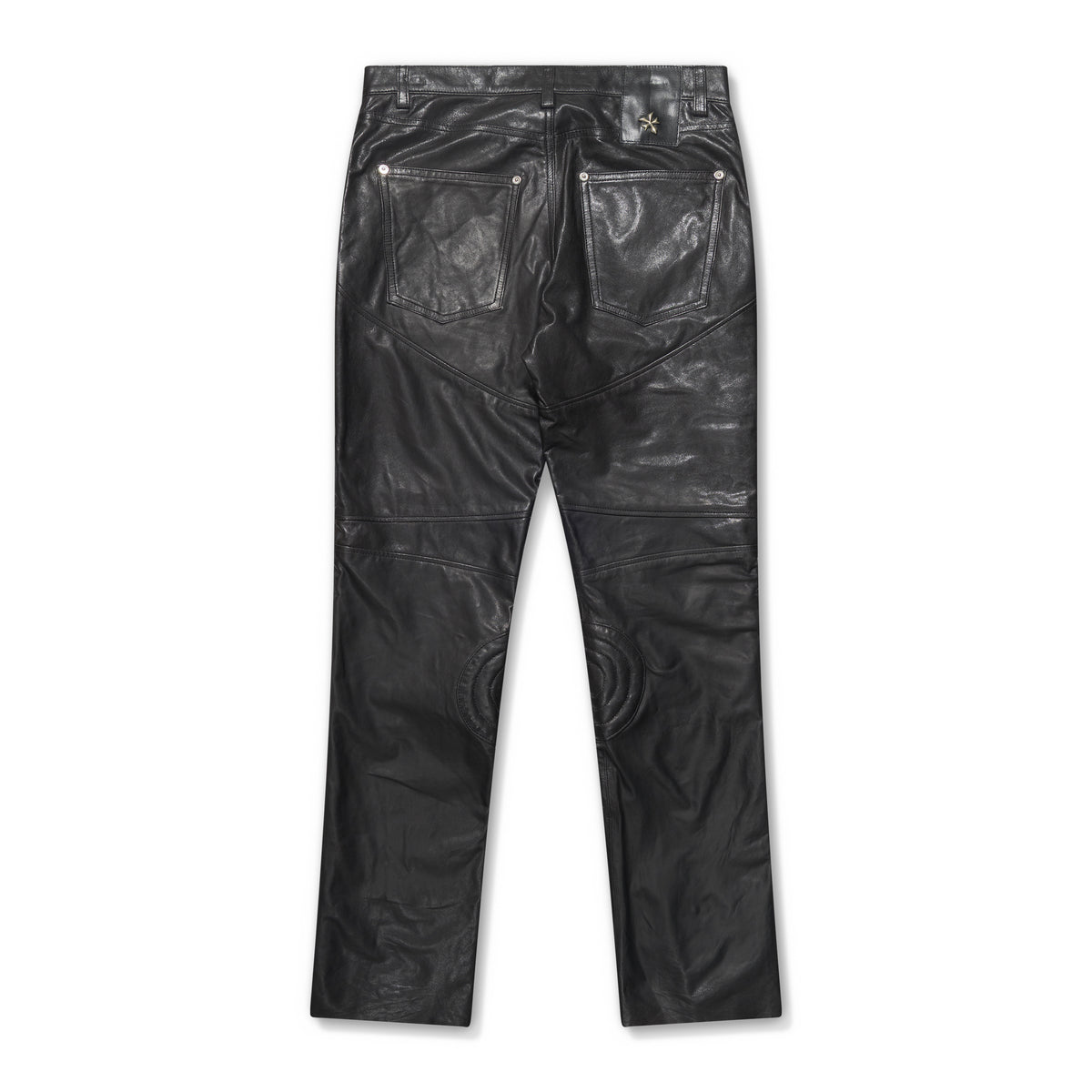 YOSSI CORP Leather Moto Pants Black