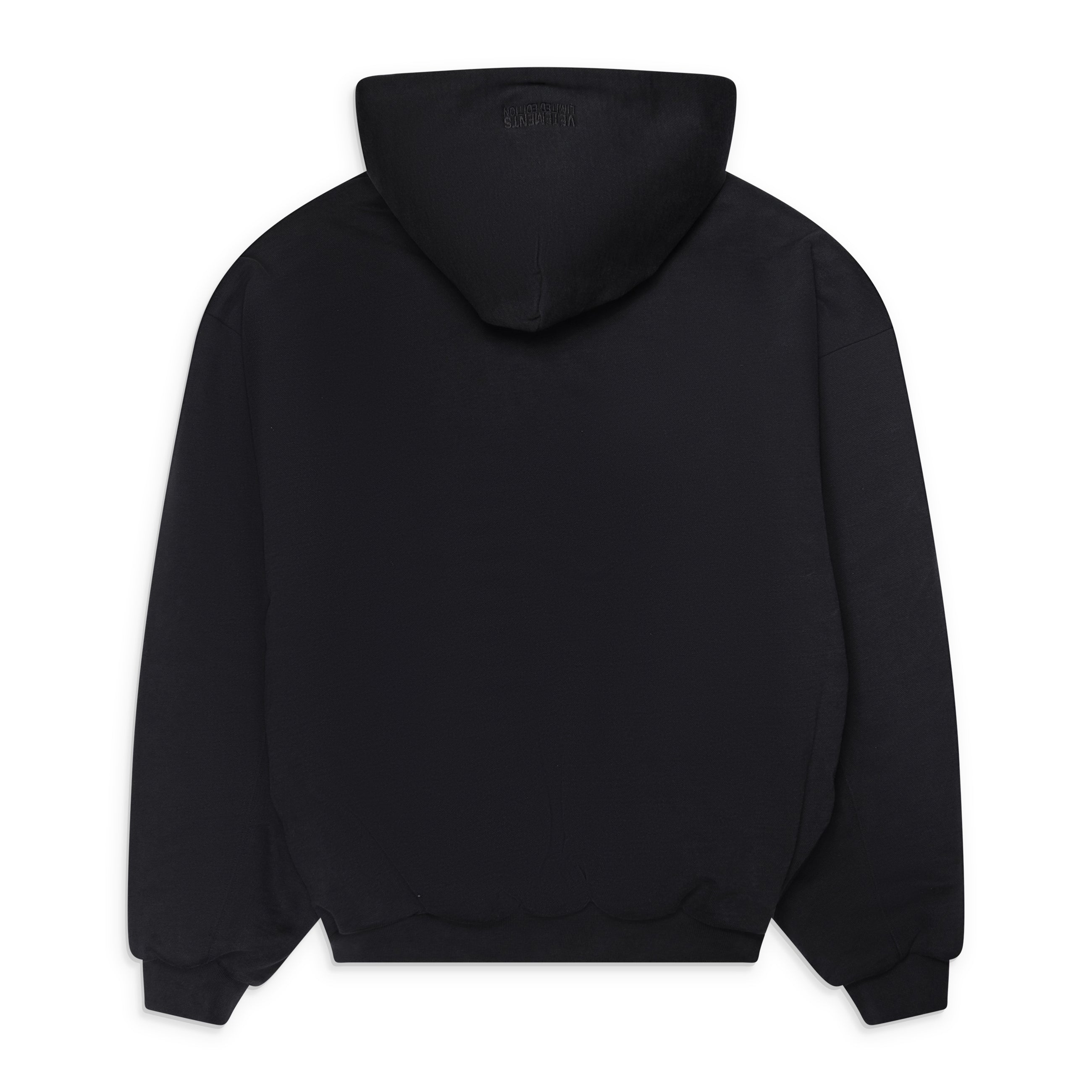 Vetements Embroidered Cross Padded Zip-Up Hoodie Black