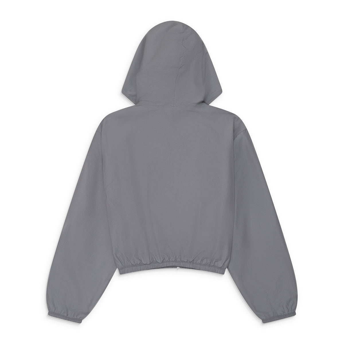 Alexander Wang Shrunken Hoodie Jacket W/ Rhinestone Drawcord Grey