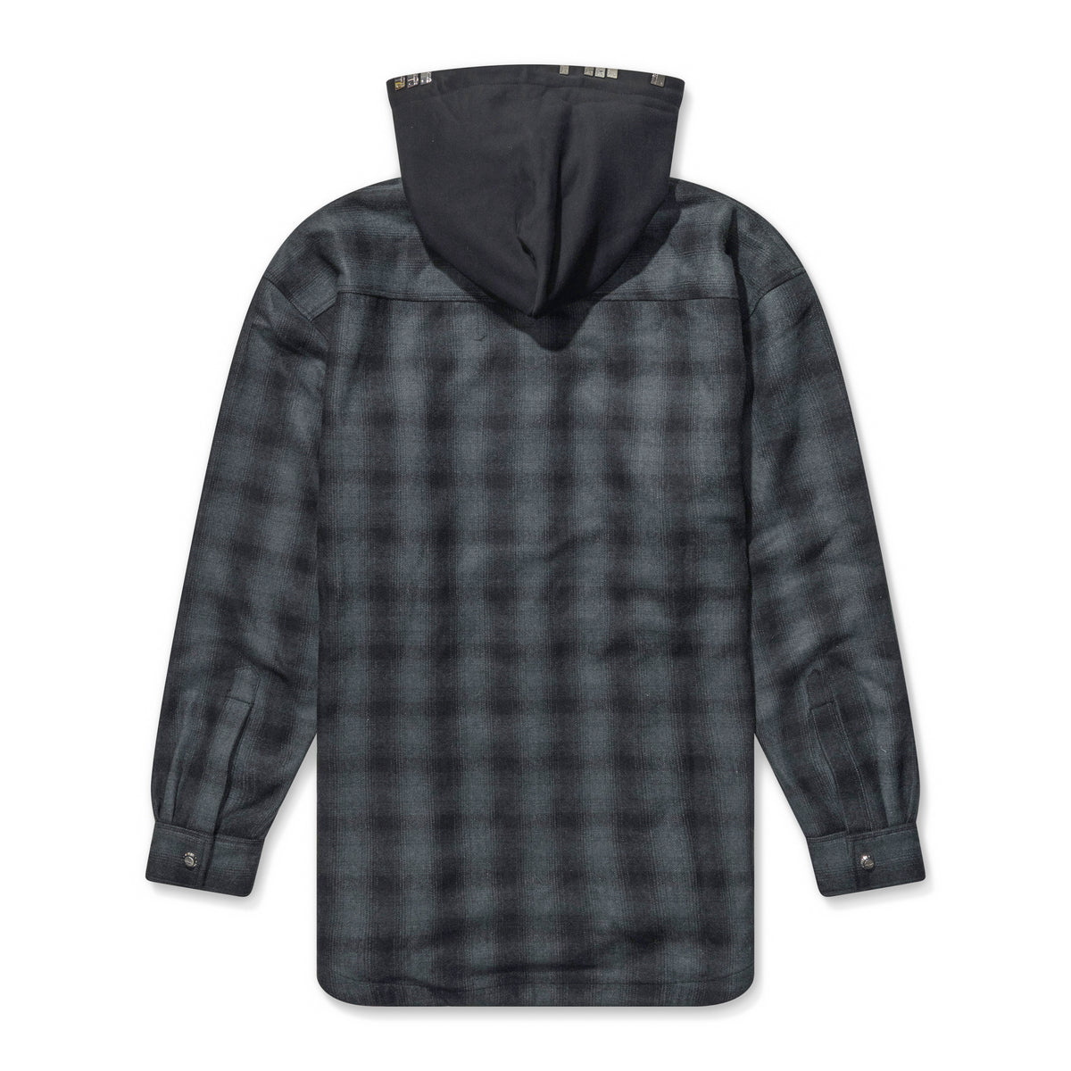 Alice Hollywood Oversize Hooded Flannel Shirt Black