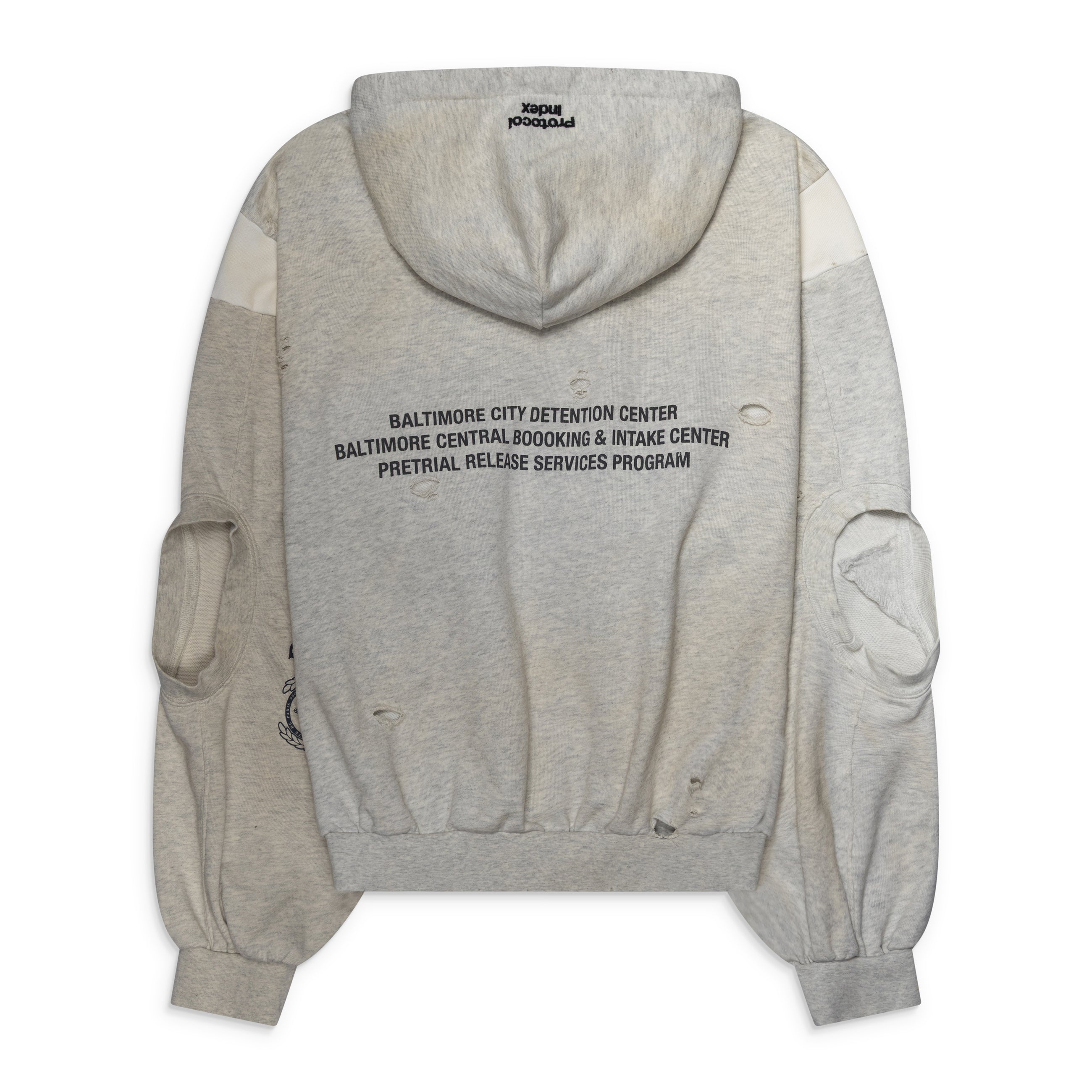 Protocol Index Reconstructed Sweatshirts Zip Hoodie White