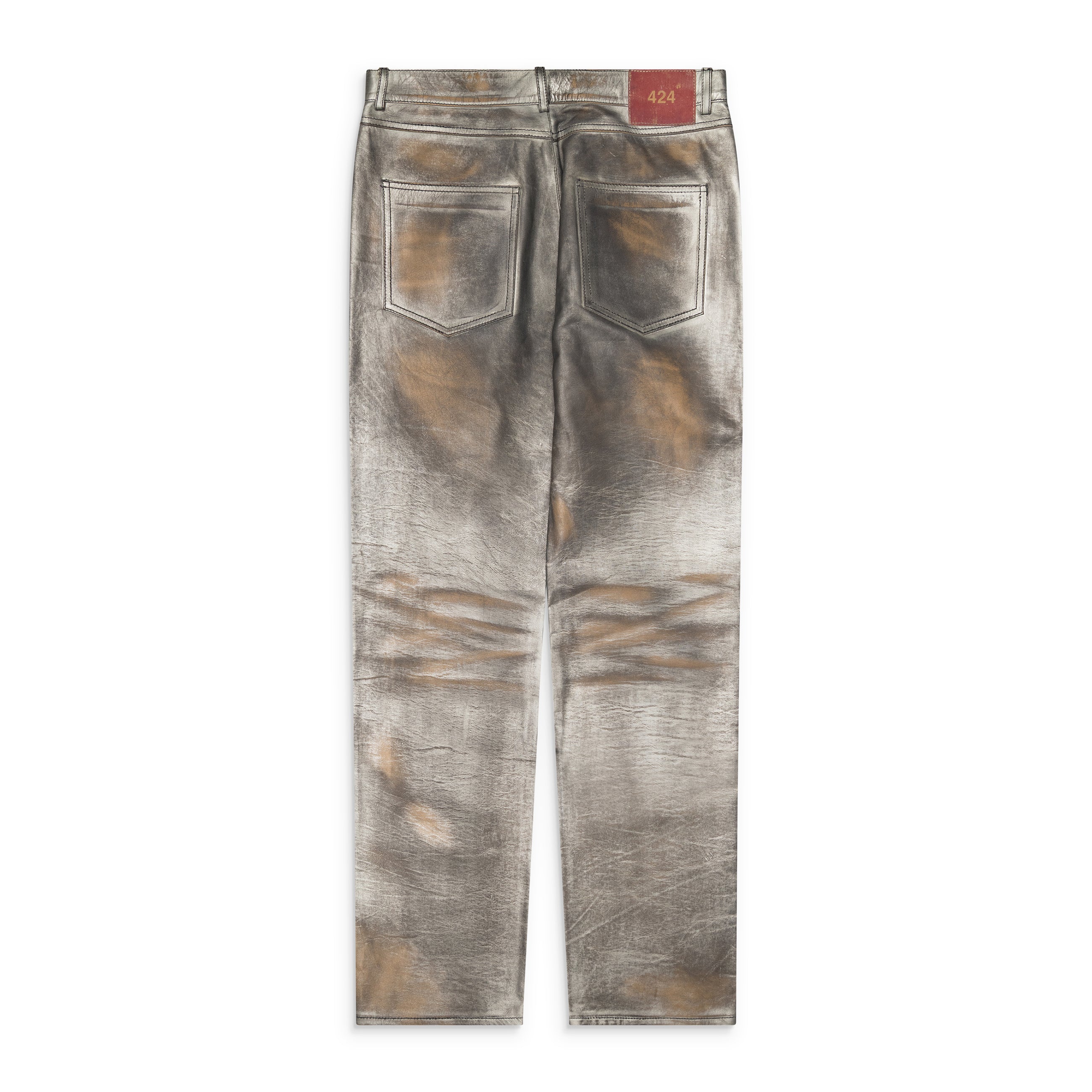 424 Leather Fivepocket Pants Silver