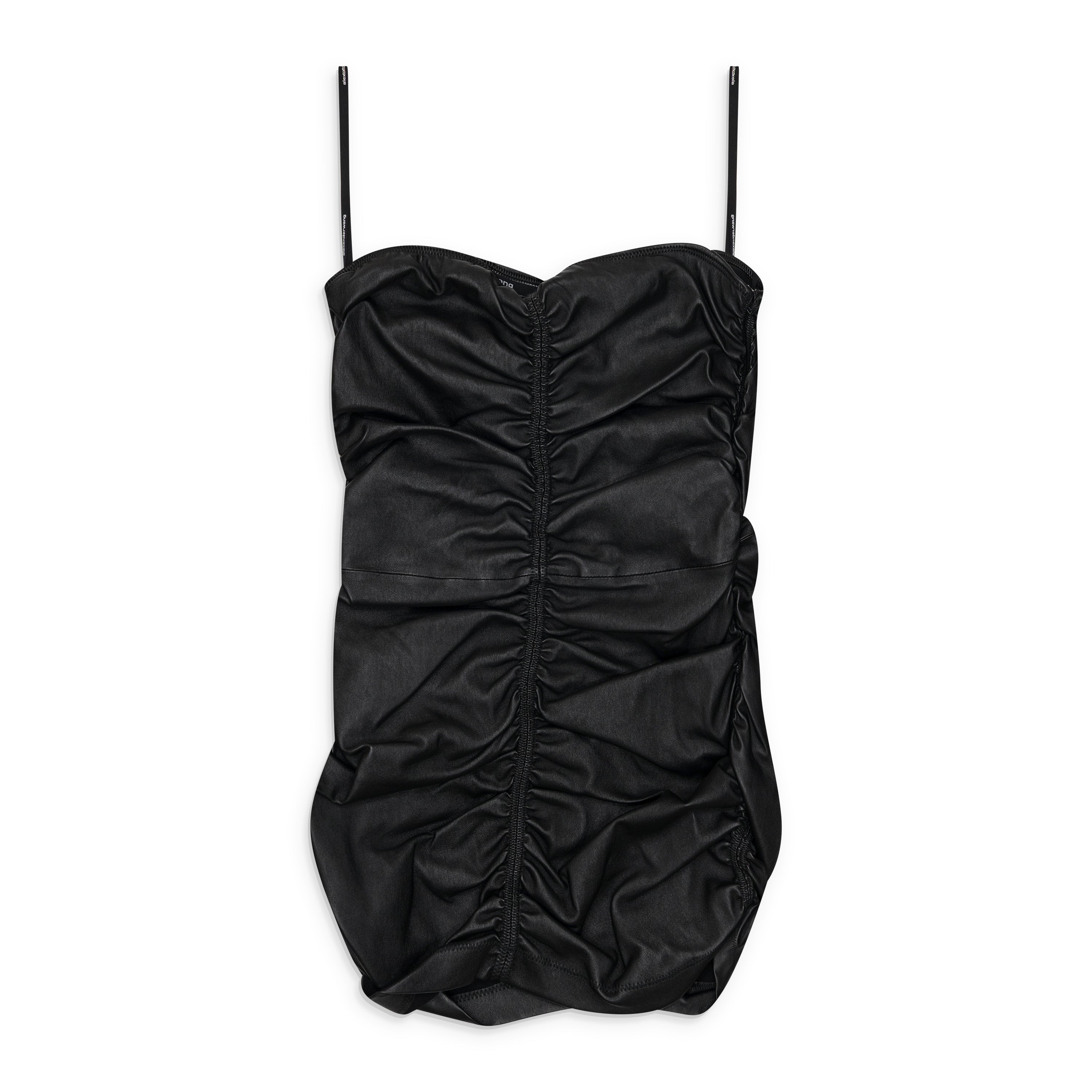Alexander Wang Ruched Mini Leather Tube Dress Black – ESSXNYC